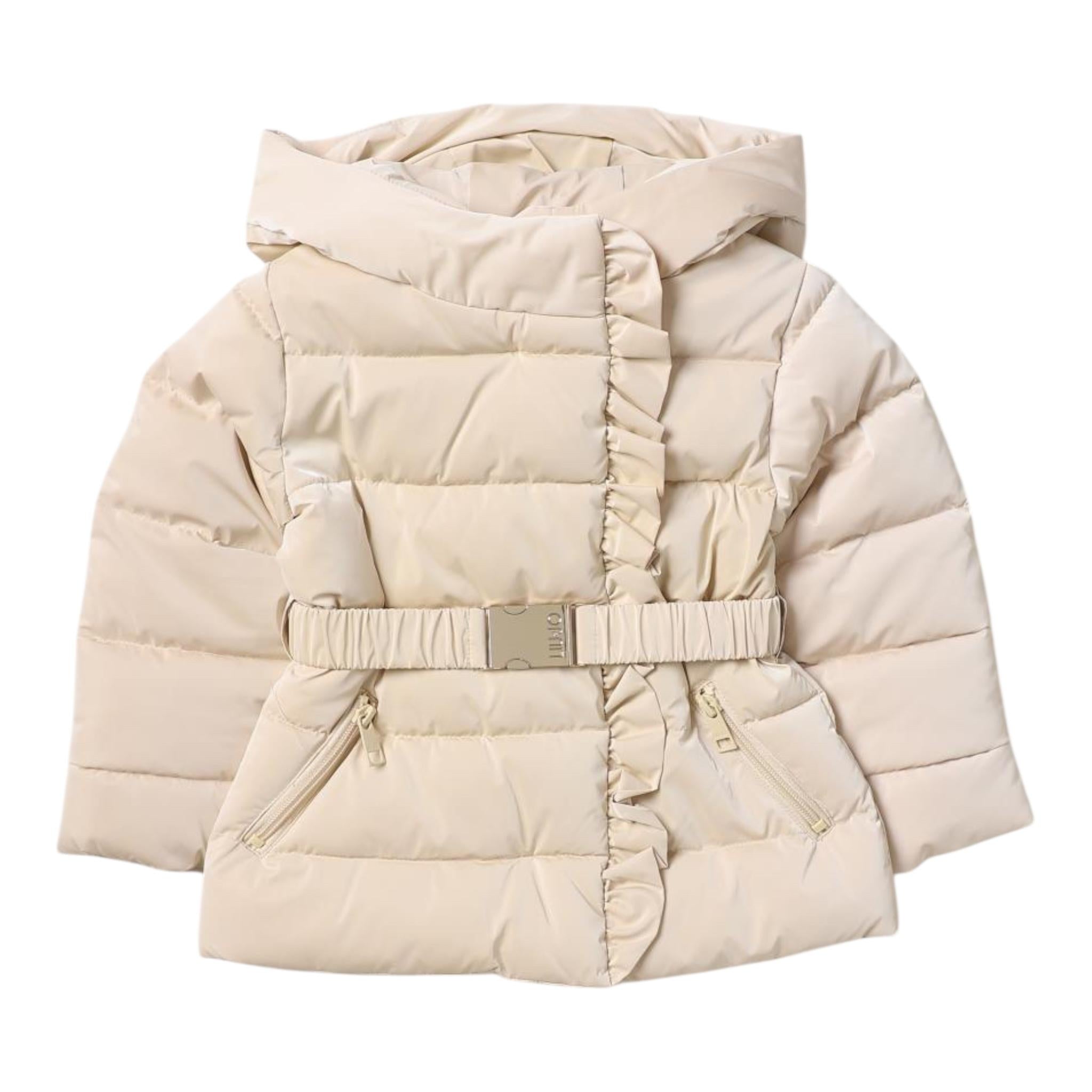 LIU JO giubbino tinta unita con zip e cappuccio Avorio per Neonata KF3066 AVORIO LIU JO