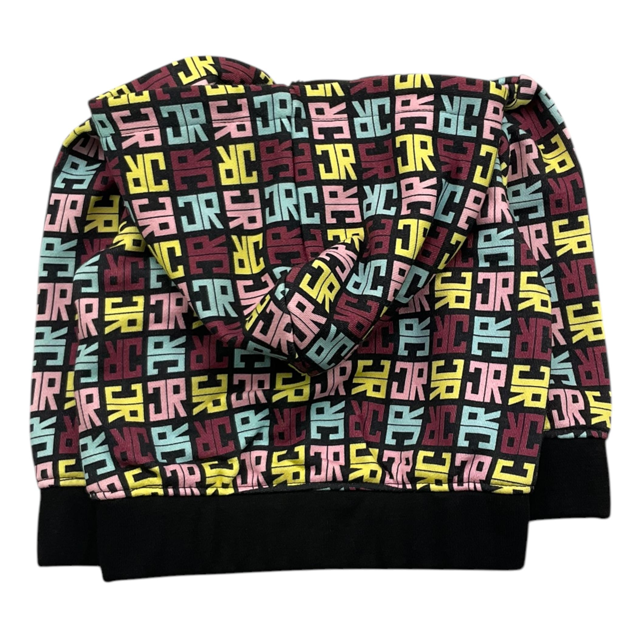 JOHN RICHMOND felpa cn zip e cappuccio fantasia logo Nero per Neonata RIA25069FE NERO JOHN RICHMOND