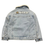 MOSCHINO giubbino in denim tinta unita con pelliccia e stampa Azzurro per Bambino HUS05C AZZURRO MOSCHINO
