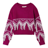 TWINSET maglia girocollo tinta unita con frange Viola per Bambina 242GJ3131 VIOLA TWINSET