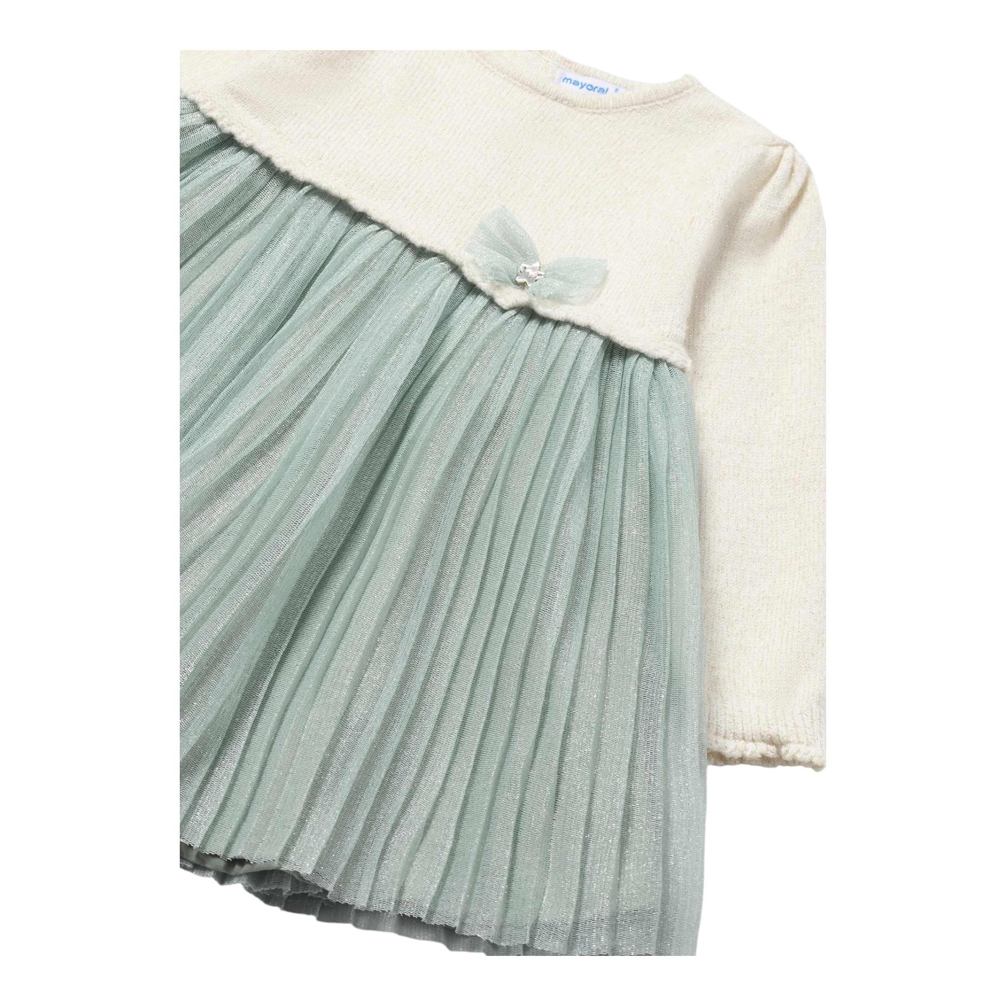 MAYORAL abito manica lunga con gonna in contrasto Verde acqua per Neonata 2906 VERDE ACQUA MAYORAL