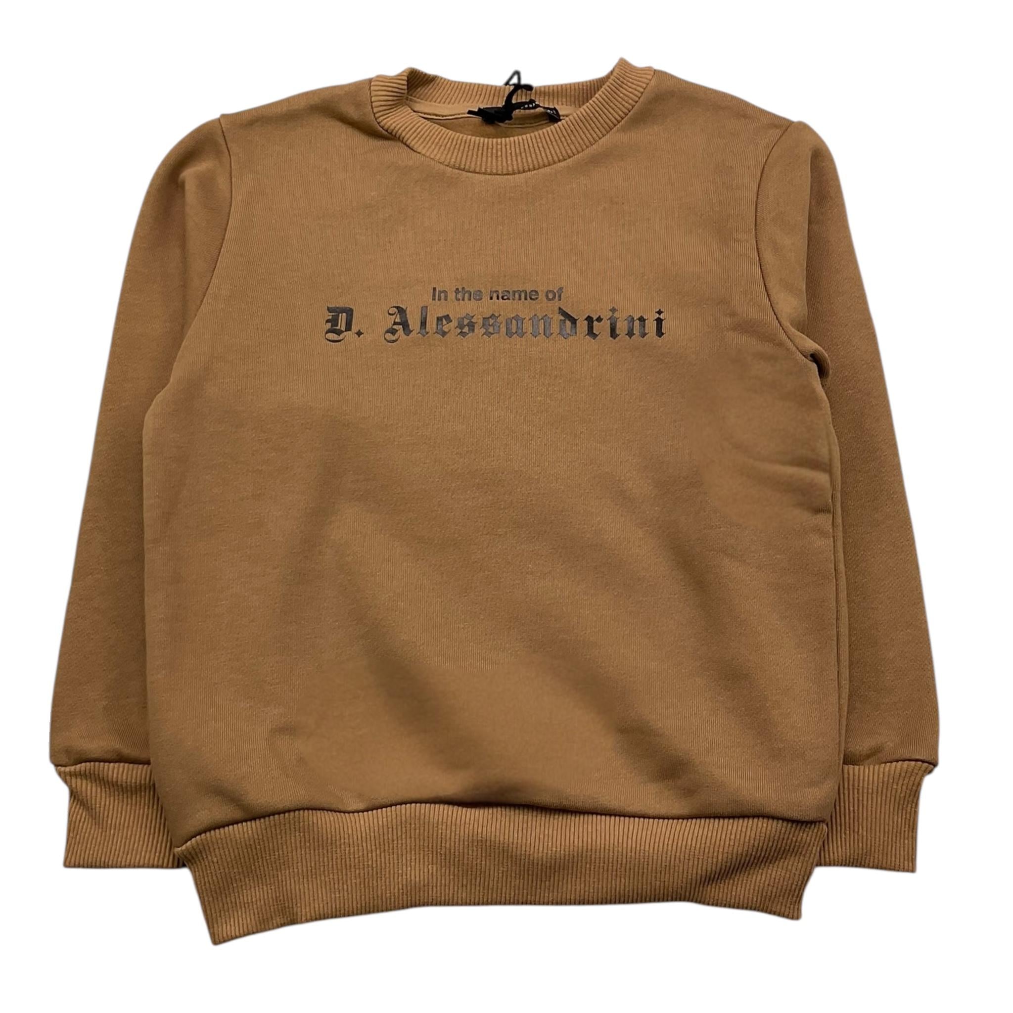 DANIELE ALESSANDRINI felpa girocollo tinta unita con stampa Beige per Bambino 1231F00103XXX BEIGE DANIELE ALESSANDRINI