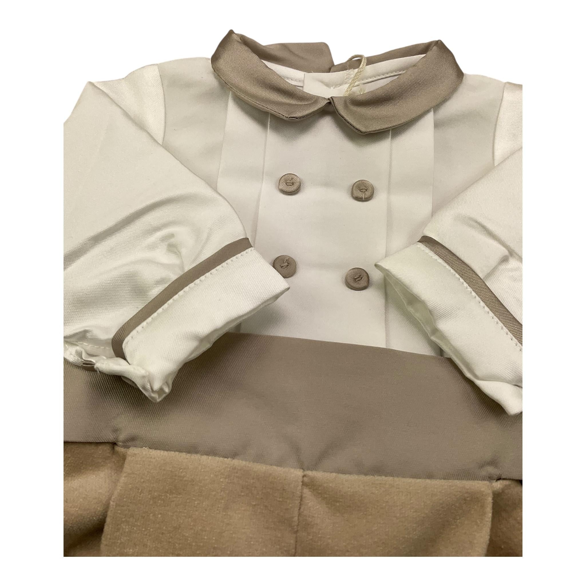 LA STUPENDERIA tutina manica lunga bicolore Bianco/beige per Neonato CBPG57 BIANCO/BEIGE LA STUPENDERIA