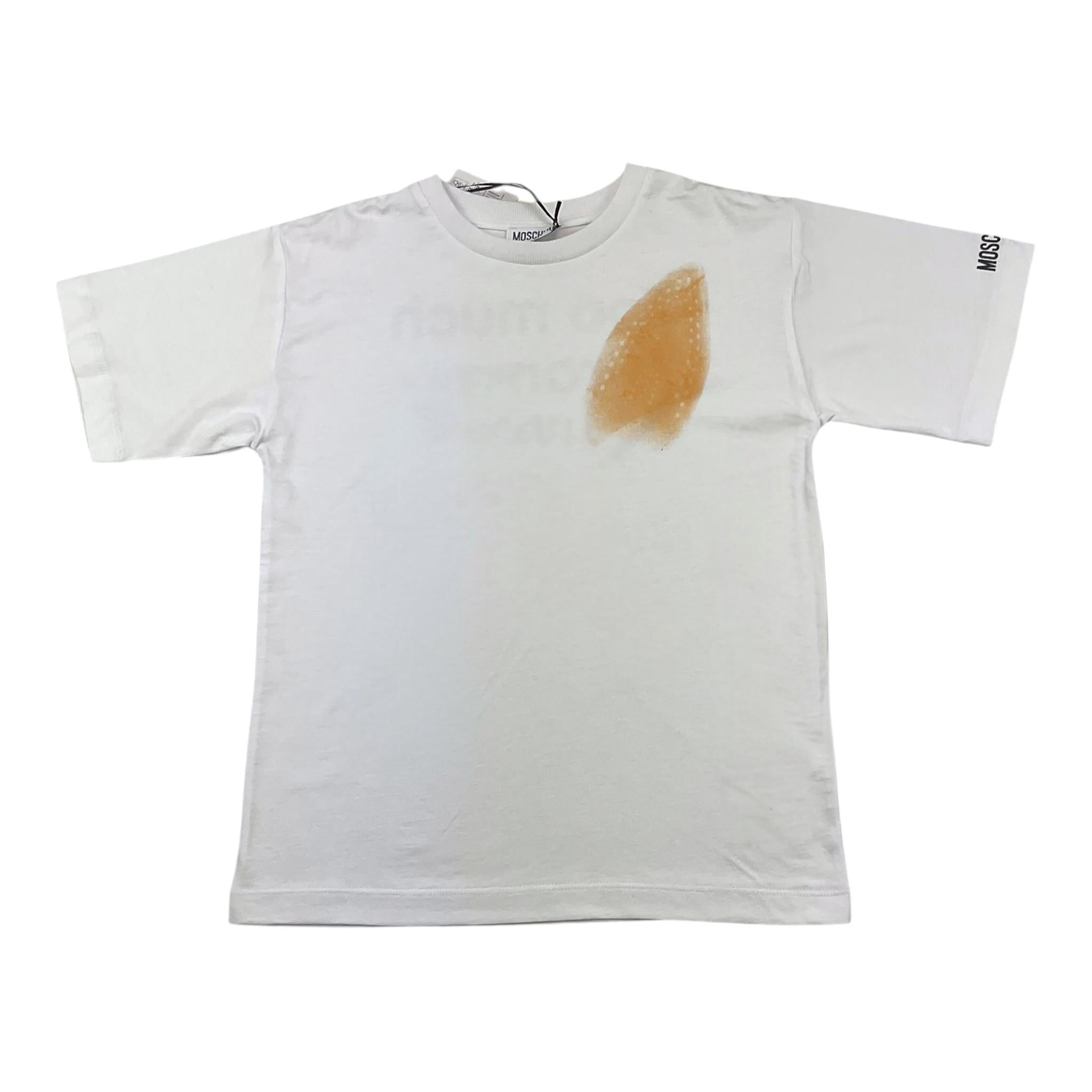 MOSCHINO t-shirt tinta unita girocollo con stampa Bianco per Bambino HVM05G BIANCO MOSCHINO