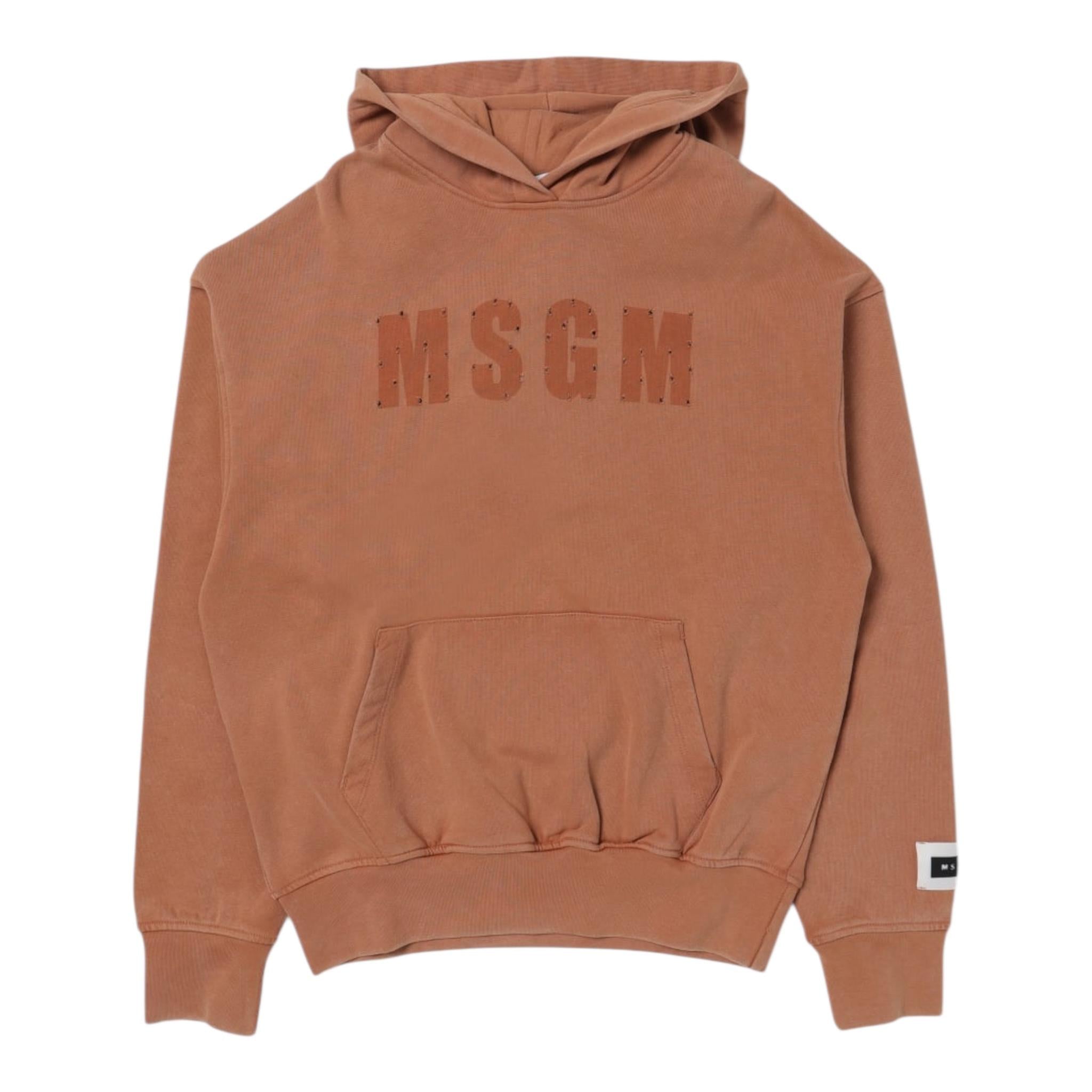 MSGM felpa chiusa con cappuccio tinta unita Marrone per Bambino F3MSJUHS1 MARRONE MSGM