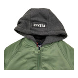 PLEASE giubbino tinta unita con cappuccio in contrasto Verde per Bambino JE10160B65 VERDE PLEASE