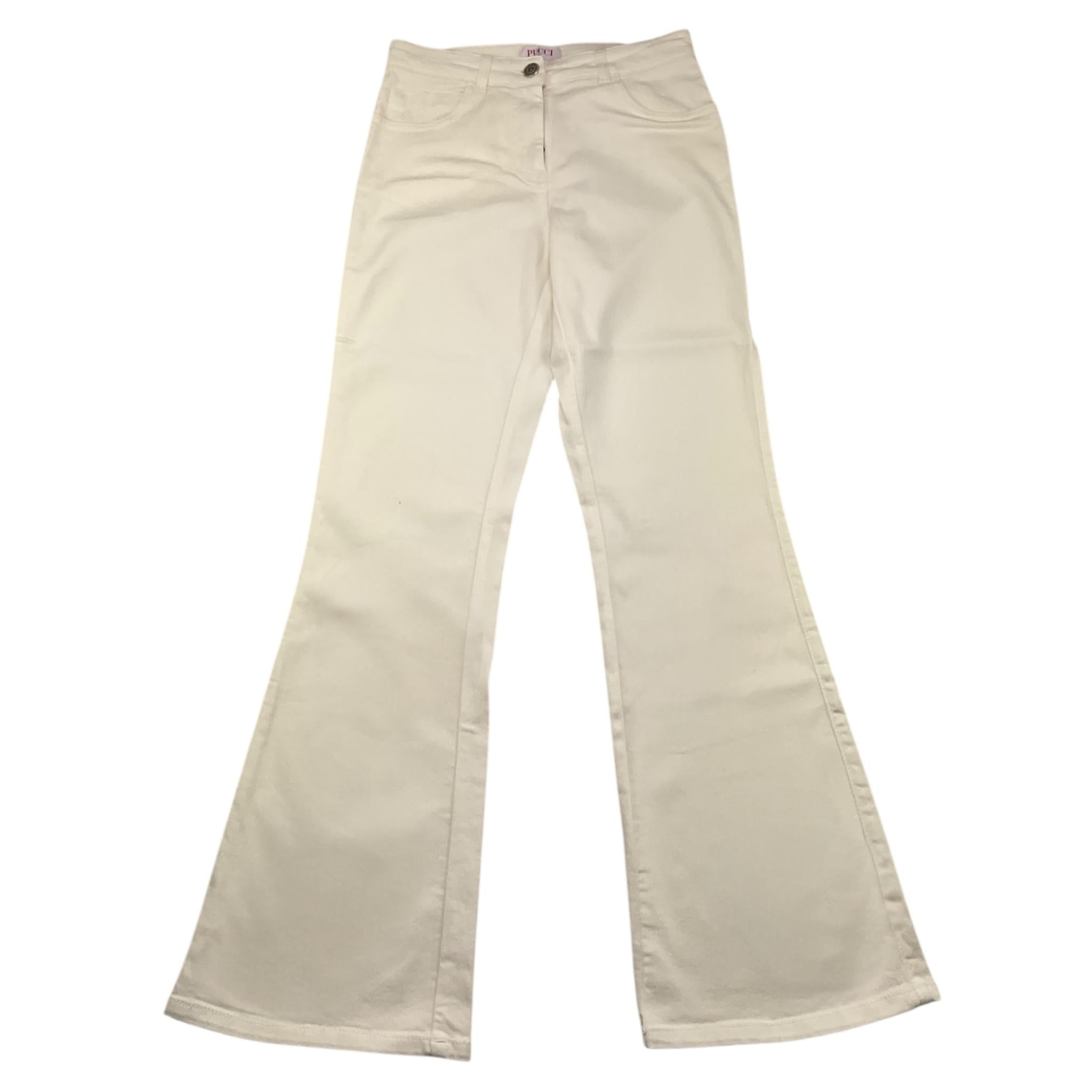 EMILIO PUCCI jeans tinta unita modello zampa Panna per Bambina PT6B10 PANNA EMILIO PUCCI