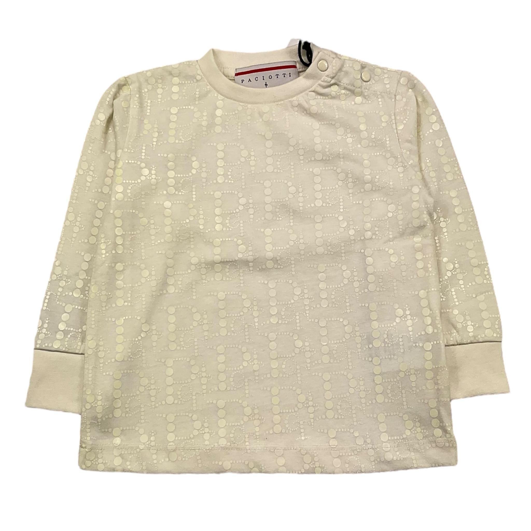 CESARE PACIOTTI shirt girocollo tinta unita con stampa Panna per Neonato TSP5351B PANNA CESARE PACIOTTI