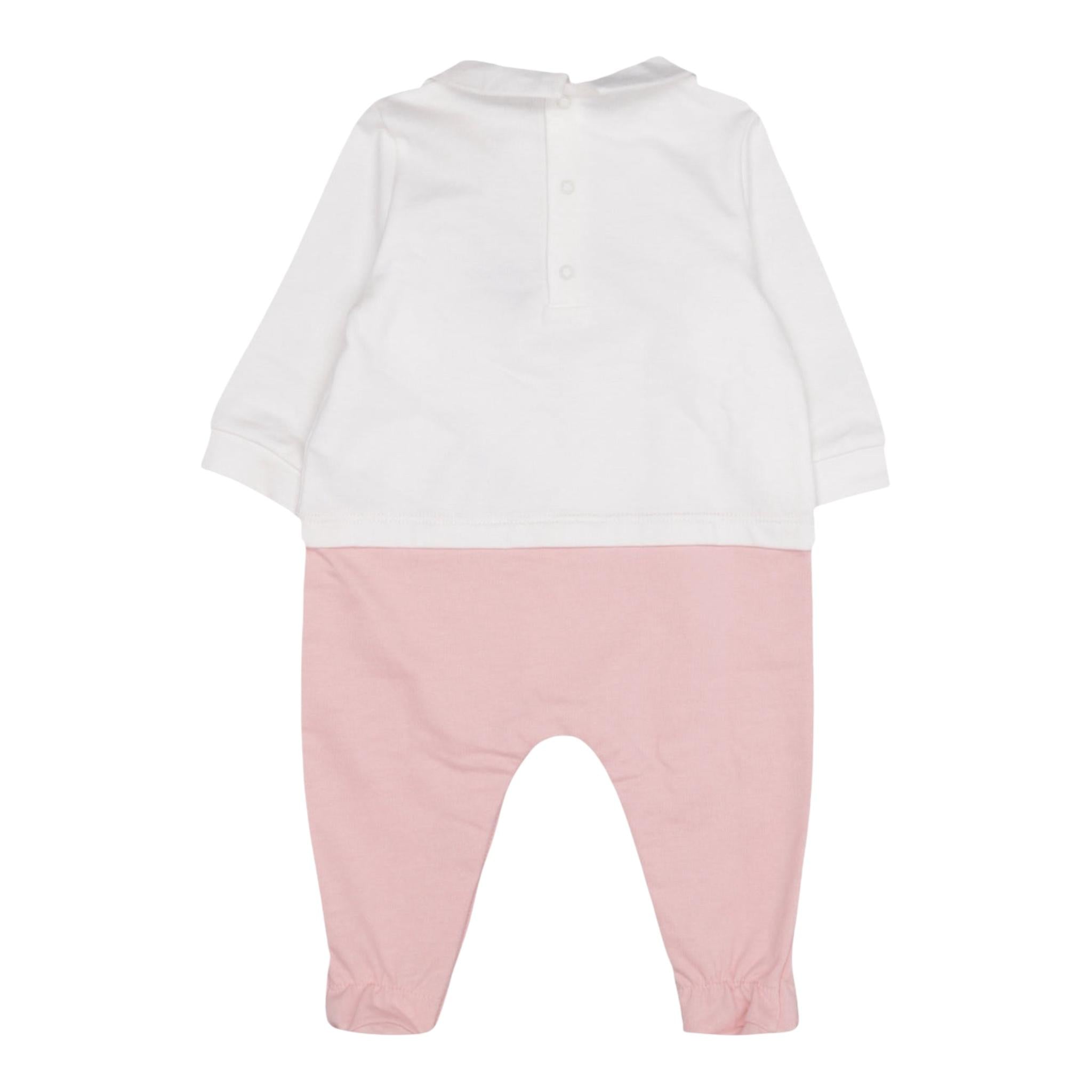 MOSCHINO tutina bicolore manica lunga con stampa orso Bianco/rosa per Neonata MUY06ZX BIANCO/ROSA MOSCHINO