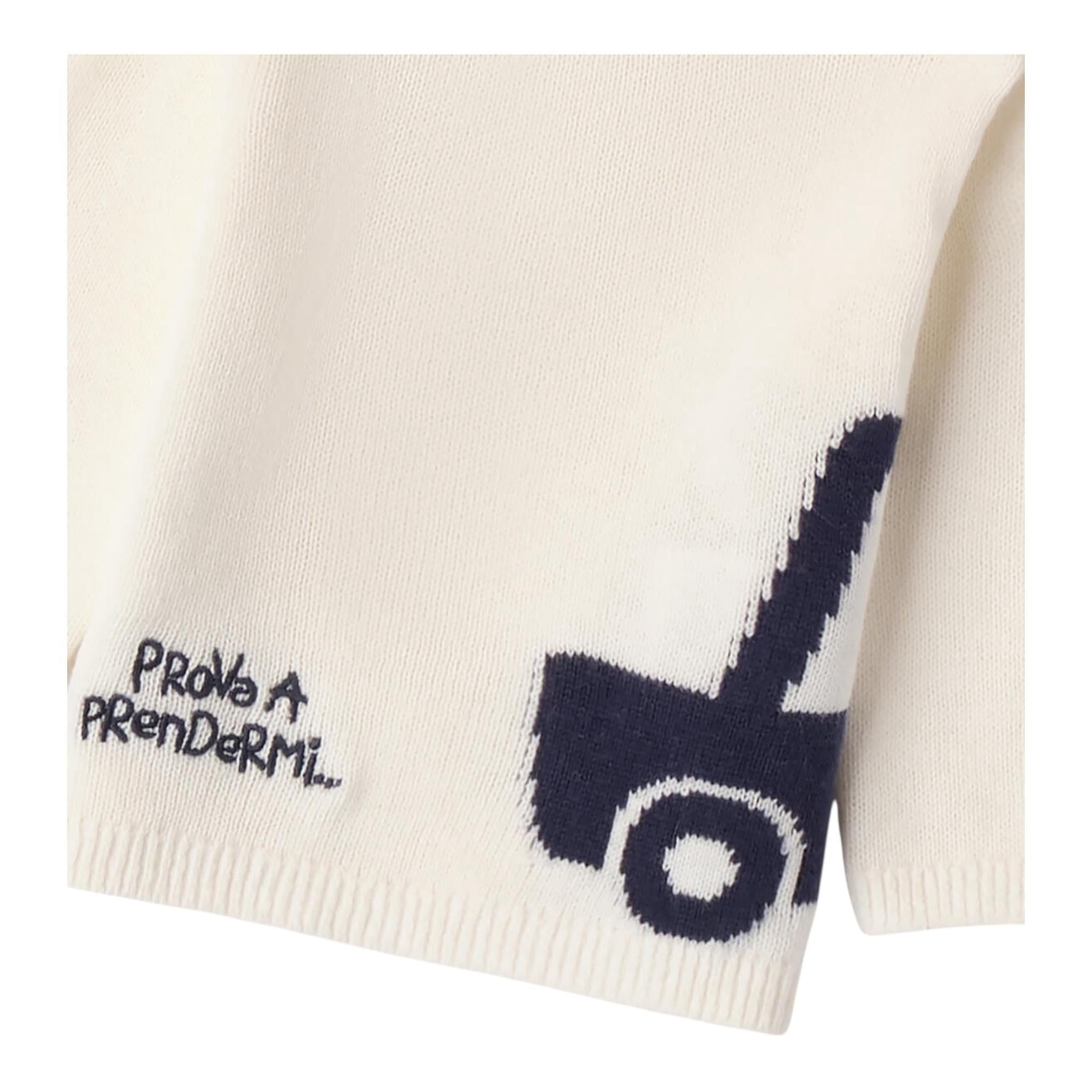 I DO maglia girocollo tinta unita con ricamo Panna per Neonato 4A207 PANNA I DO