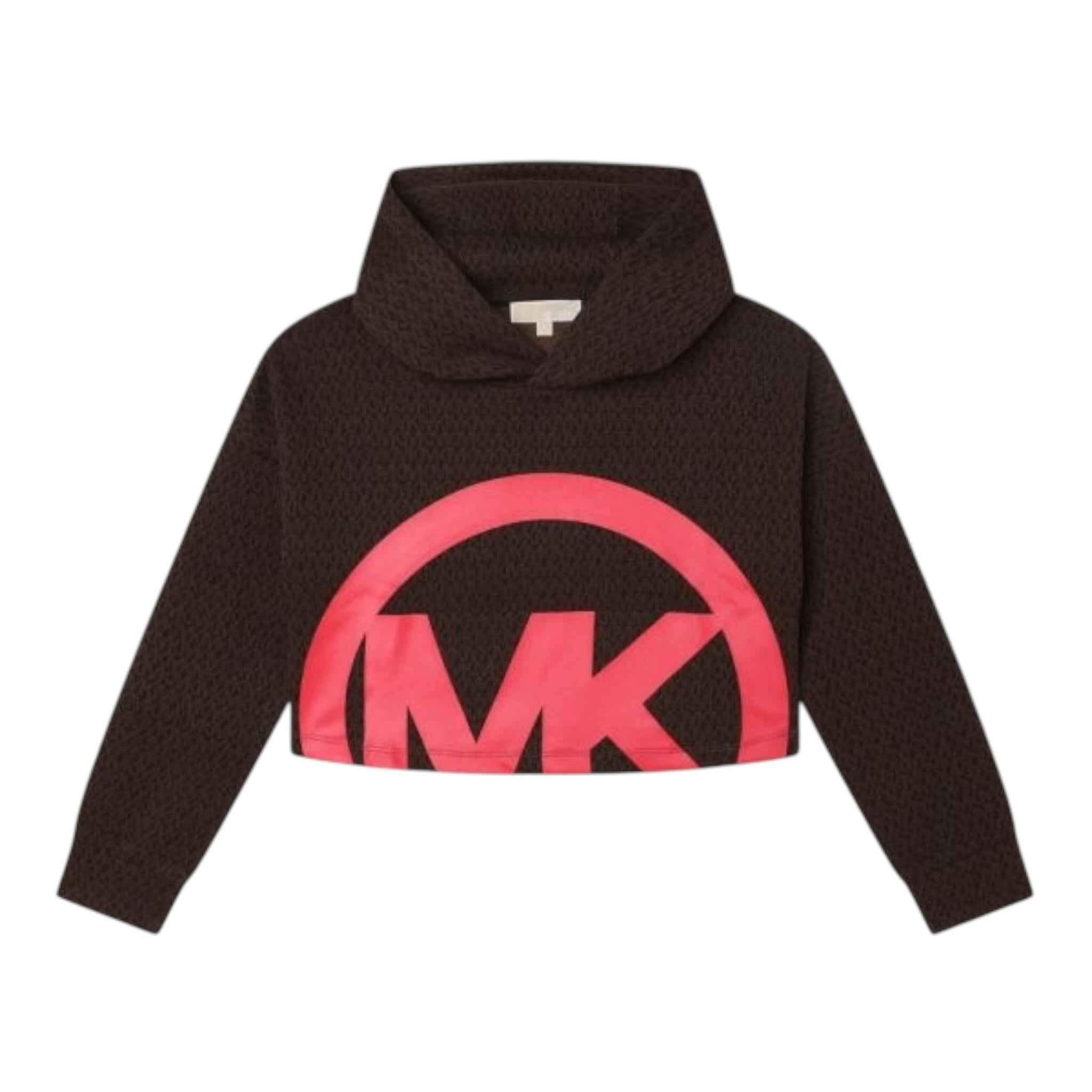 MICHAEL KORS felpa tinta unita con cappuccio logata Marrone per Bambina R15214 MARRONE MICHAEL KORS
