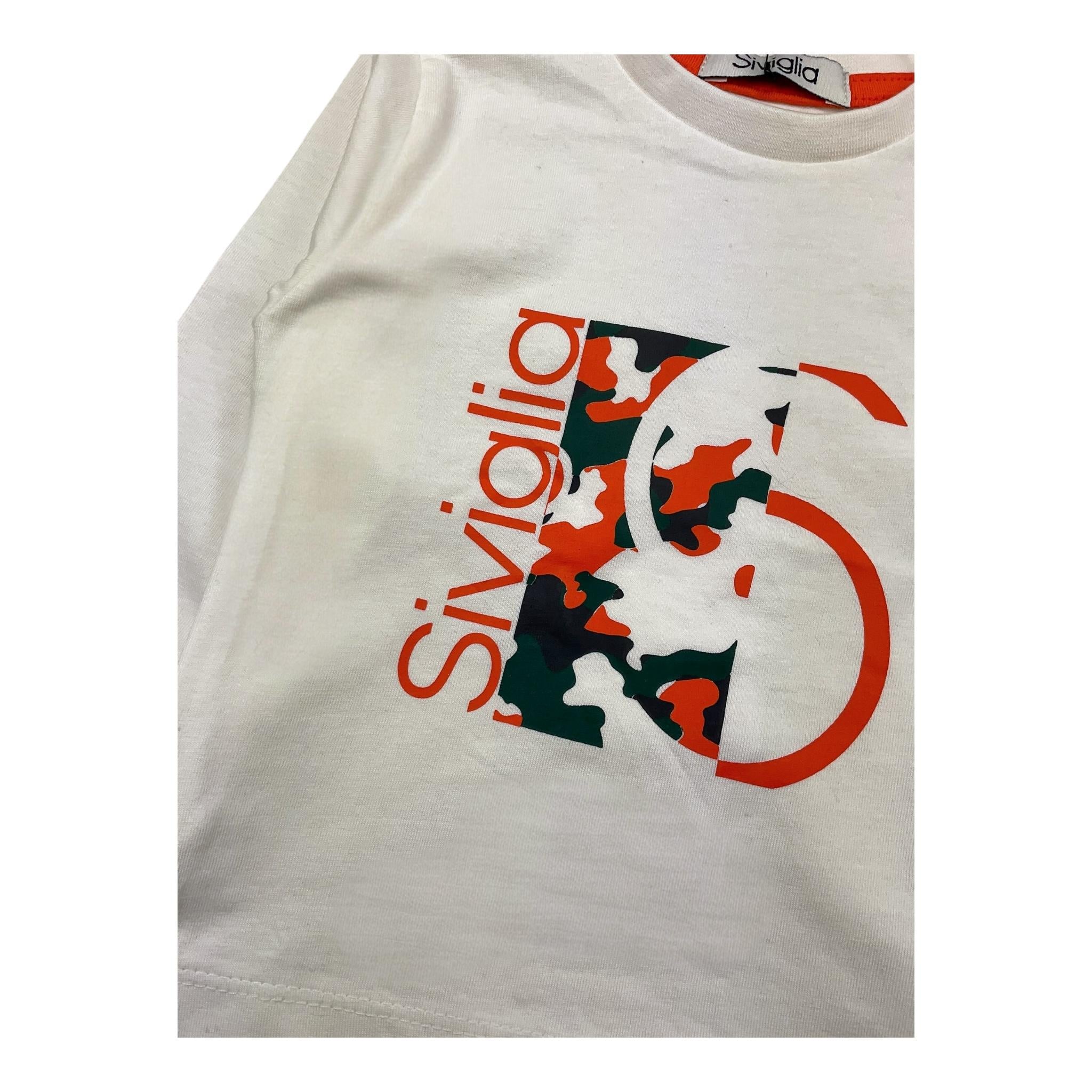 SIVIGLIA shirt girocollo tinta unita con stampa Panna per Neonato SVNTS00517 PANNA SIVIGLIA