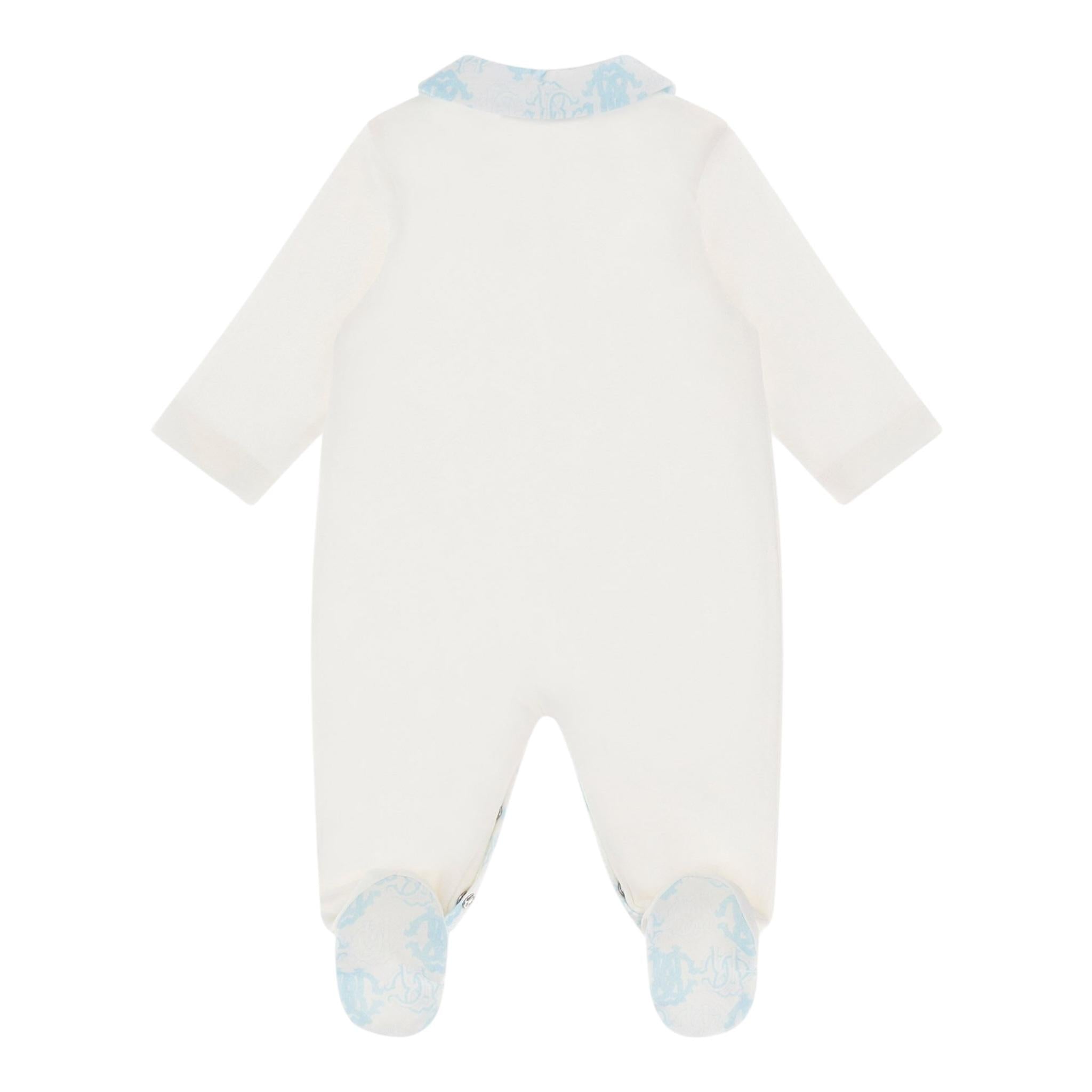 ROBERTO CAVALLI set 3 pezzi tutina-cappello-bavetta tinta unita Bianco per Neonato TJT809 BIANCO ROBERTO CAVALLI