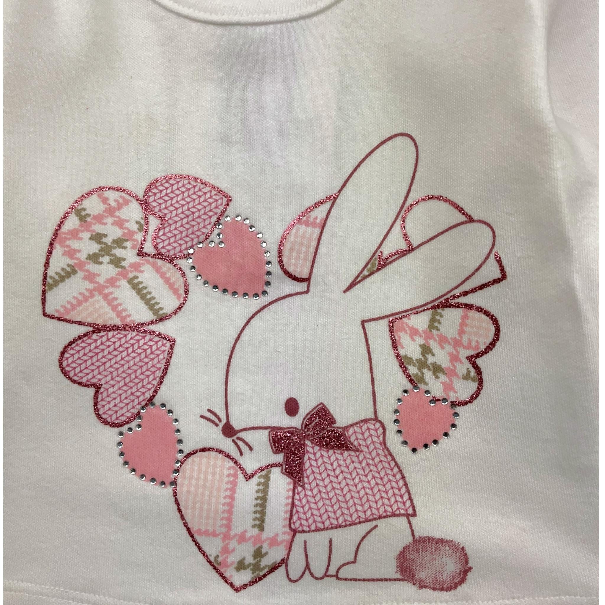 EMC shirt gircollo tinta unita con stampa Bianco per Neonata BX2277 BIANCO EMC
