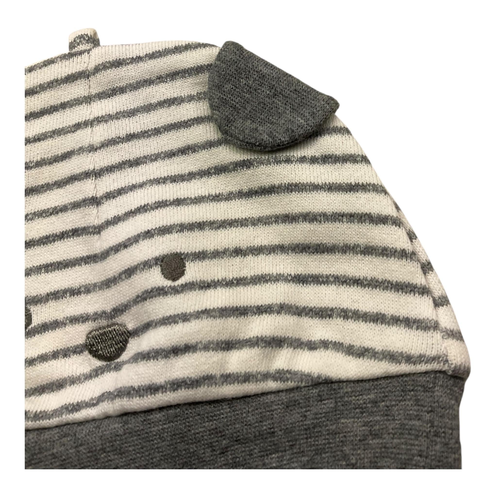 NINNAOH cappello bicolore con fantasia a righe Bianco/grigio per Neonato 2621XXX BIANCO/GRIGIO NINNAOH