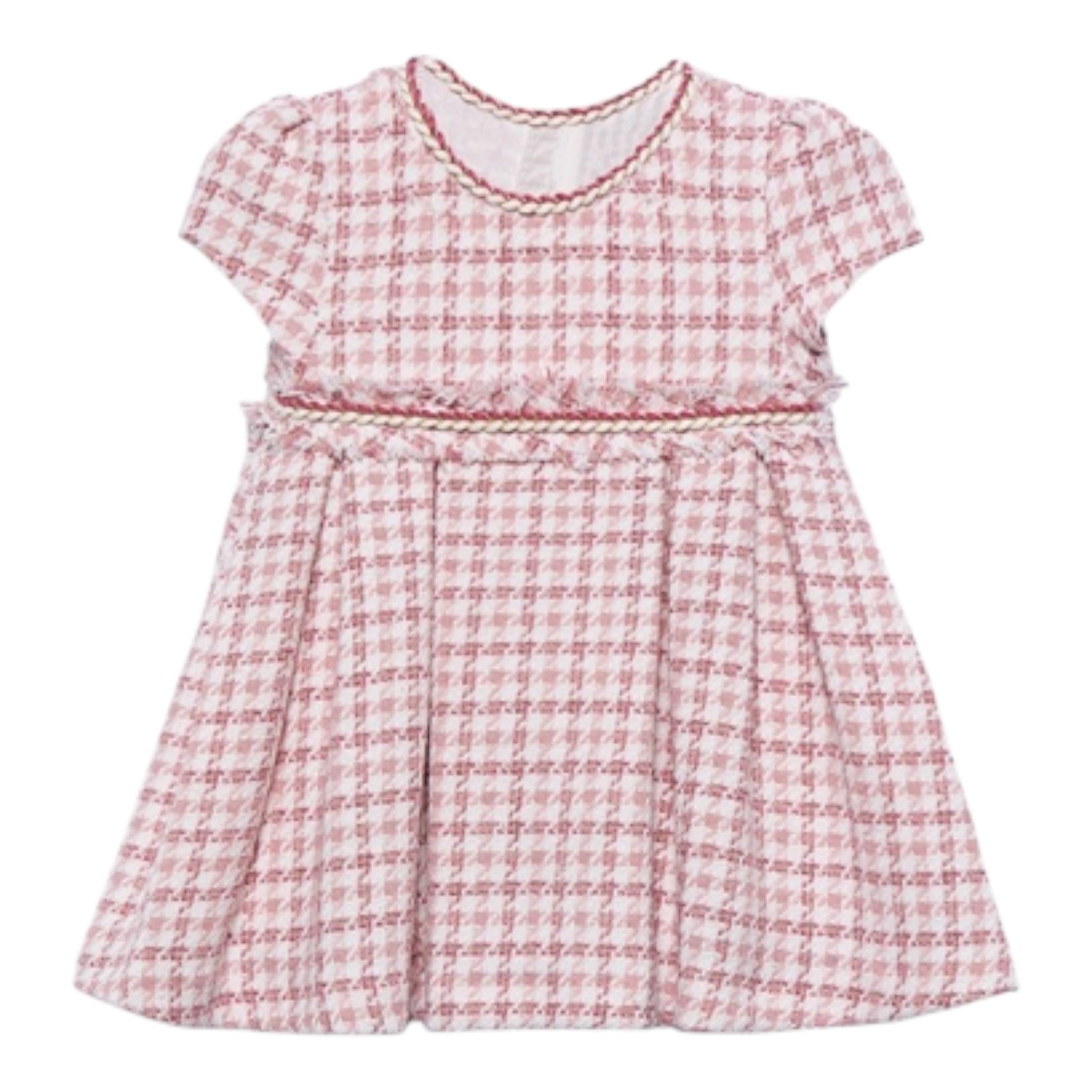 ABEL & LULA abito mezza manica bicolore con fantasia astratta Bianco/rosa per Bambina 5503 BIANCO/ROSA ABEL & LULA