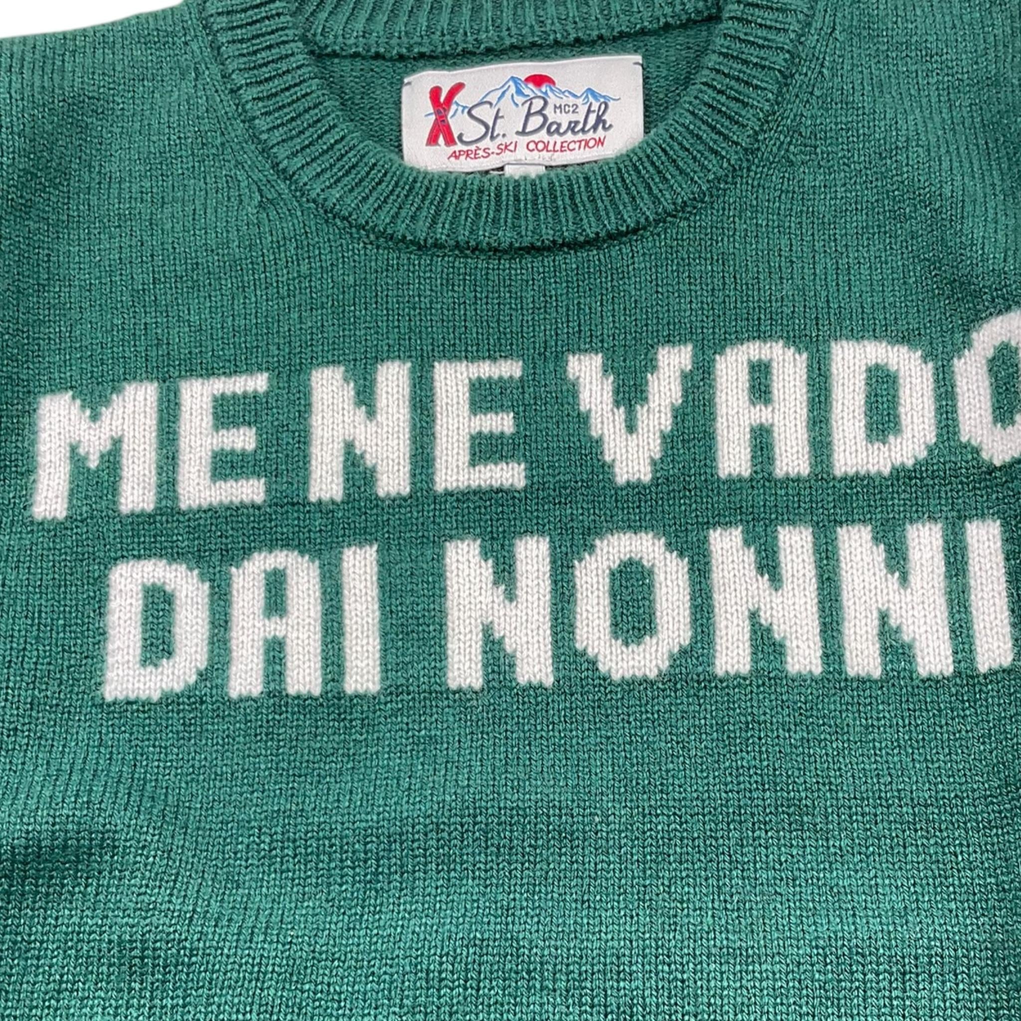 SAINT BARTH maglia girocollo tinta unita con stampa Verde per Bambino DOU0001 VERDE SAINT BARTH
