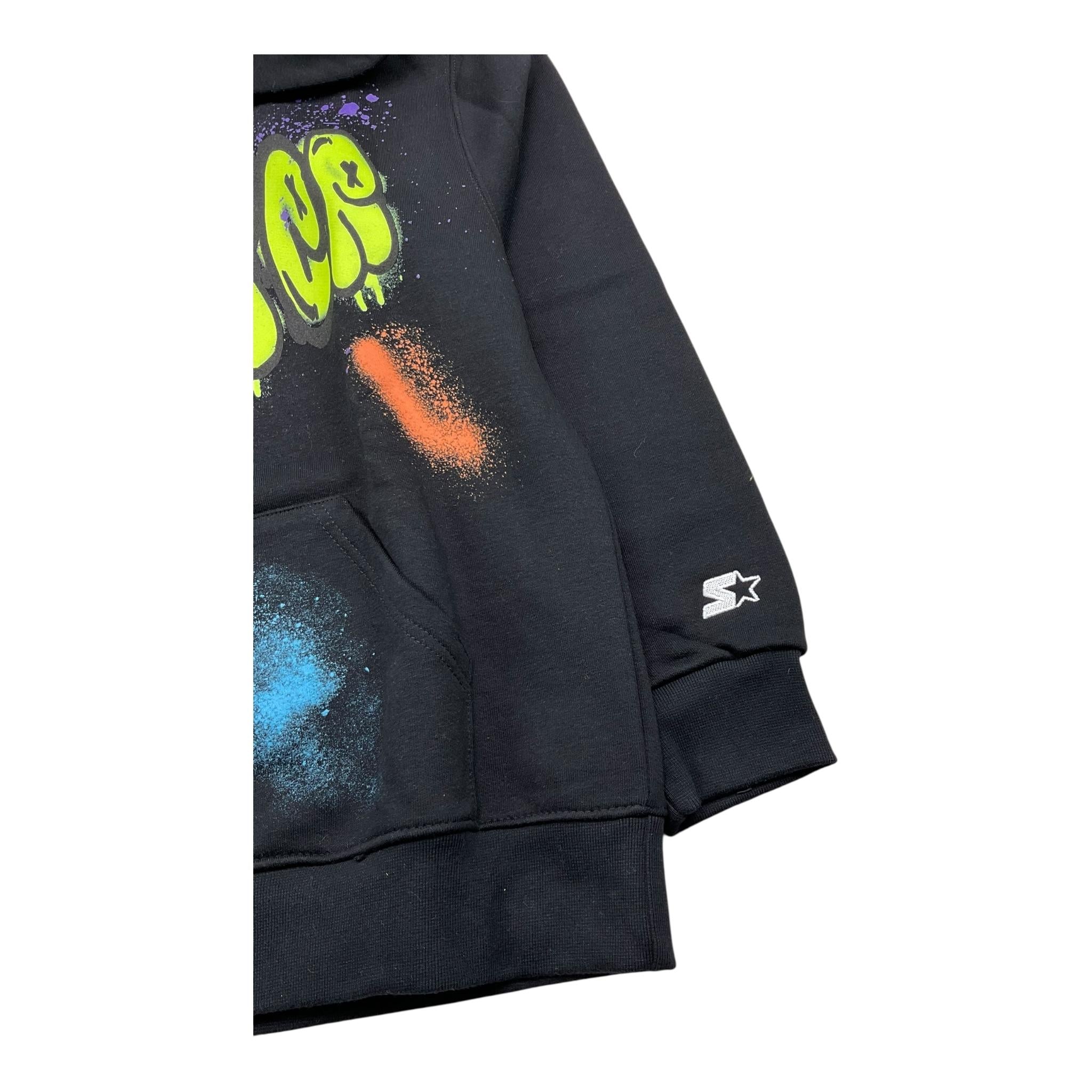 STARTER felpa con cappuccio tinta unita con stampa in contrasto Nero per Bambino 1309UBST NERO STARTER