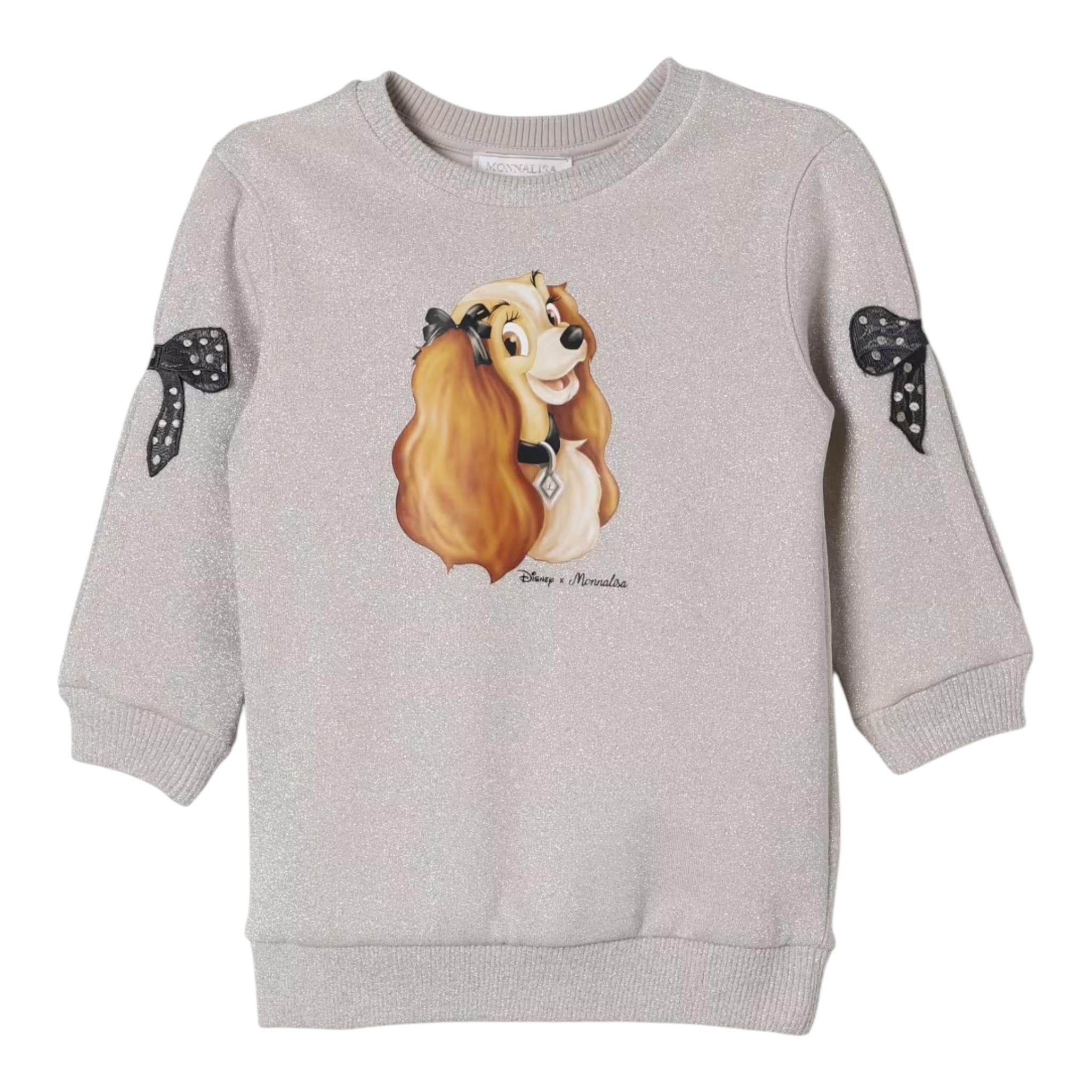 MONNALISA abito felpa girocollo tinta unita manica lunga luex Beige per Bambina 19D901 BEIGE MONNALISA