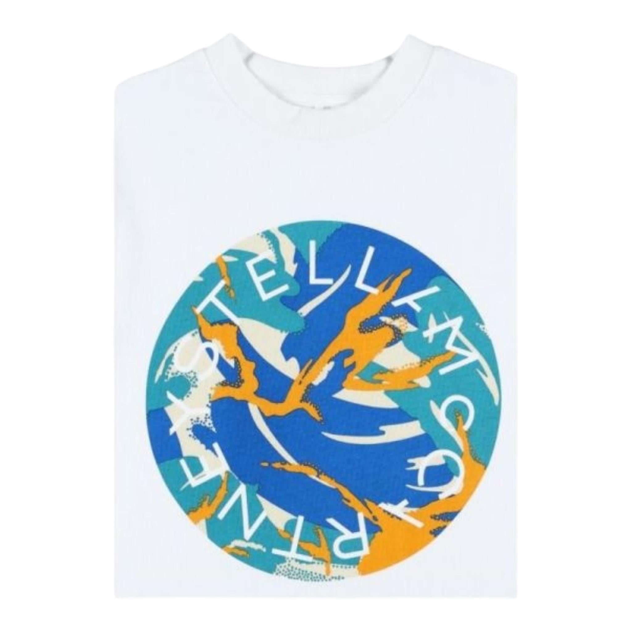 STELLA McCARTNEY t-shirt girocollo tinta unita con stampa Bianco per Bambino TV8S21 BIANCO STELLA McCARTNEY