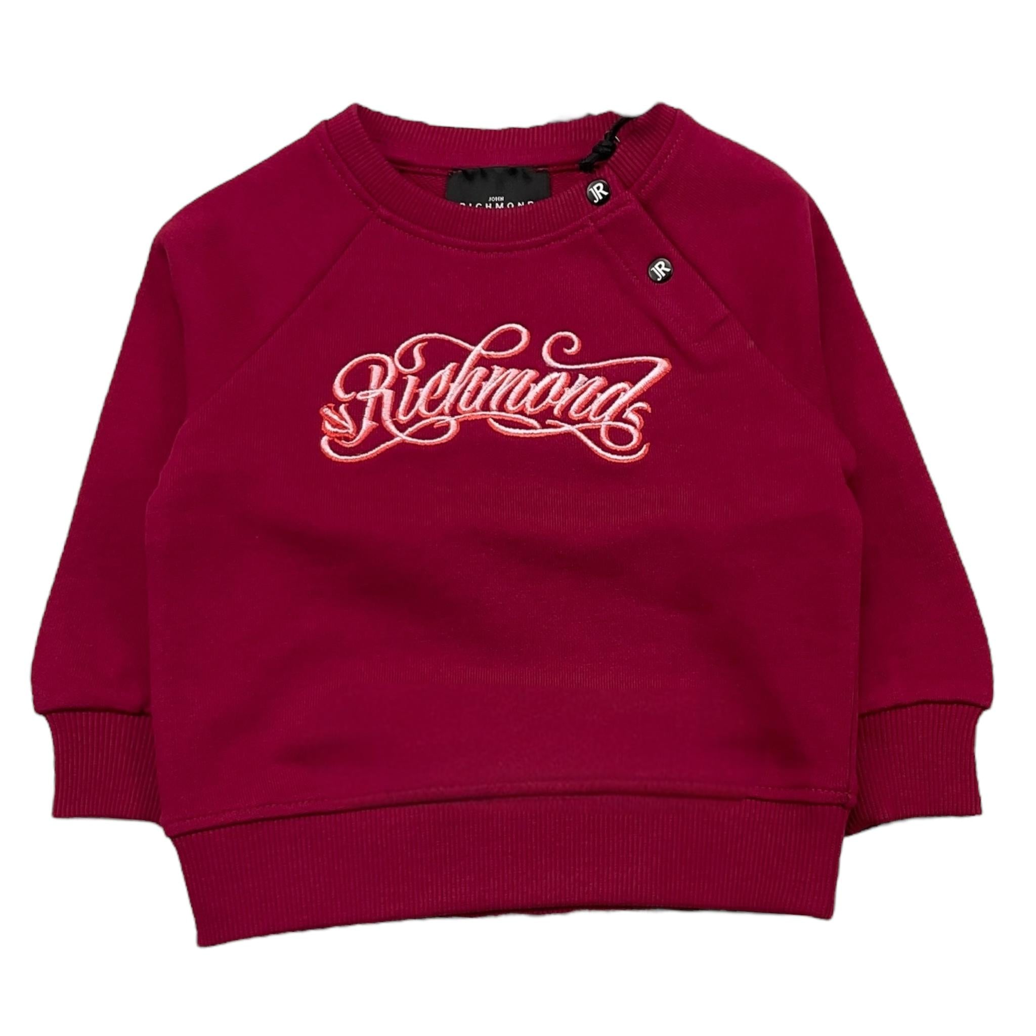JOHN RICHMOND felpa chiusa girocollo tinta unita con stampa Bordeaux per Neonata RIA25079FE BORDEAUX JOHN RICHMOND