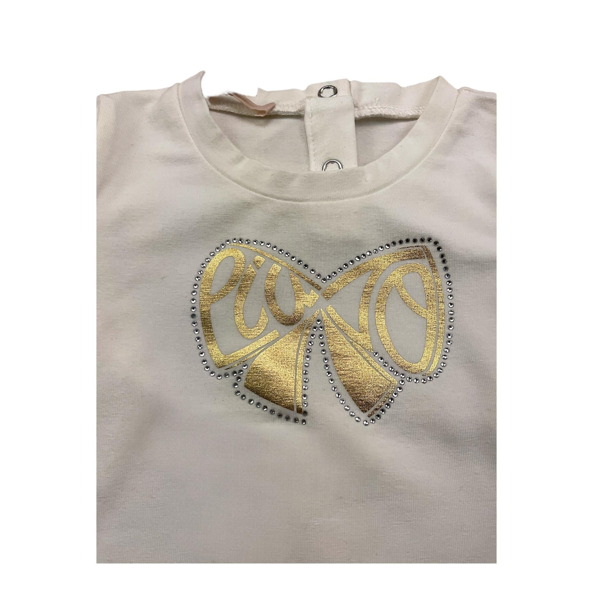 LIU JO shirt girocollo tinta unita con stampa in contrasto Bianco per Neonata KF2194 BIANCO LIU JO