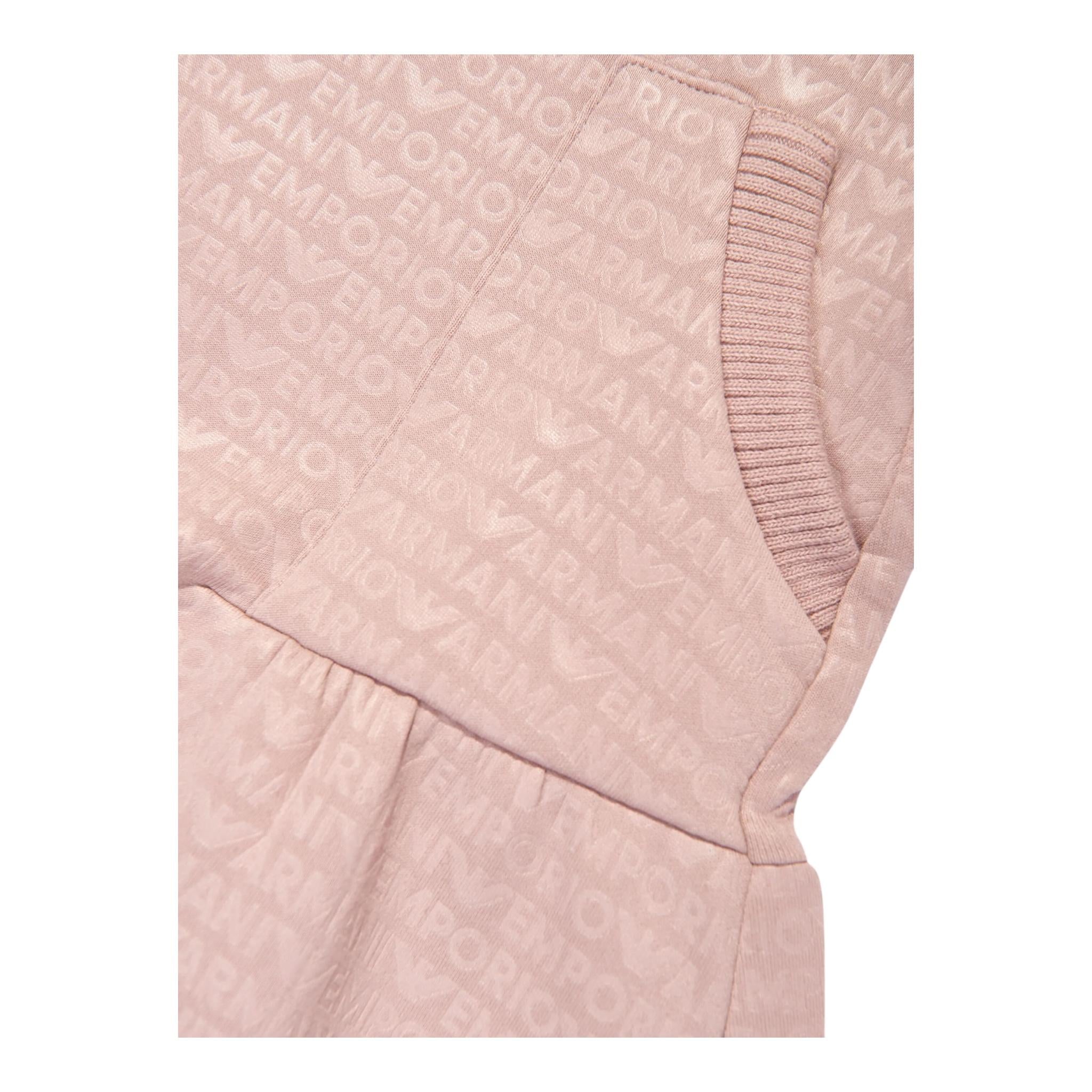 EMPORIO ARMANI abito manica lunga tinta unitacon loghi Rosa per Neonata 6DEA02 ROSA EMPORIO ARMANI
