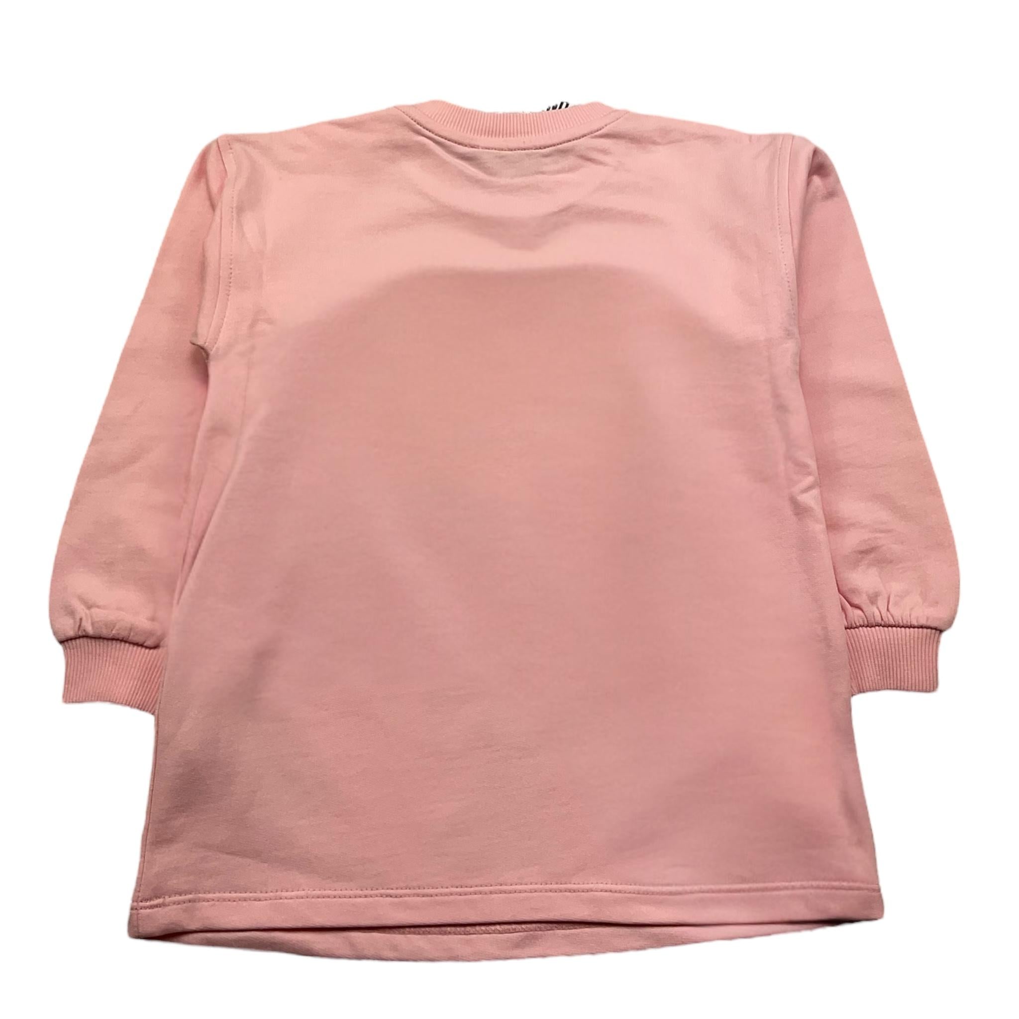 MOSCHINO abito felpa girocollo tinta unita con stampa Rosa per Neonata MDV0BNXXXX ROSA MOSCHINO