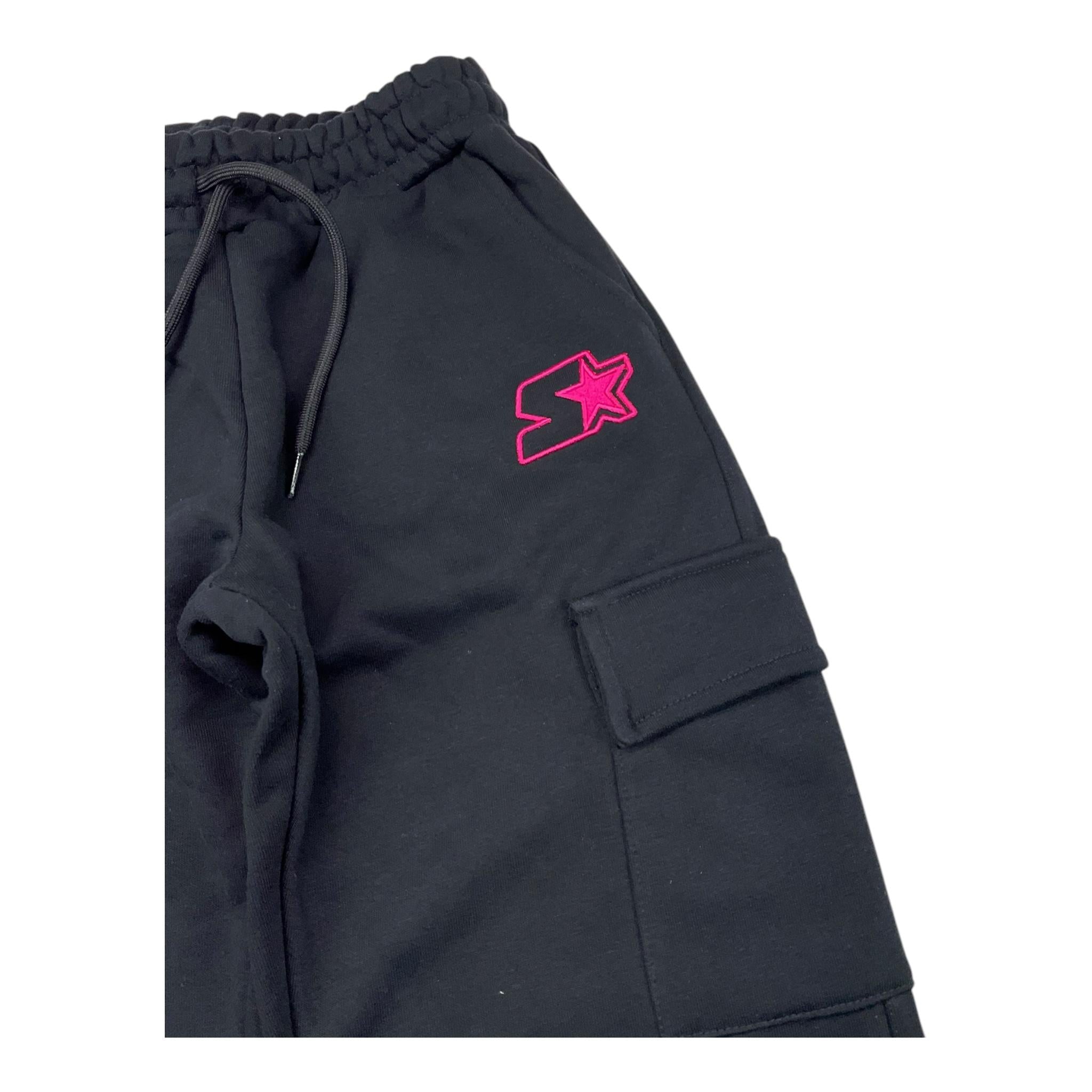 STARTER pantalone tuta tinta unita con ricamo logo Nero per Bambina 3208 NERO STARTER