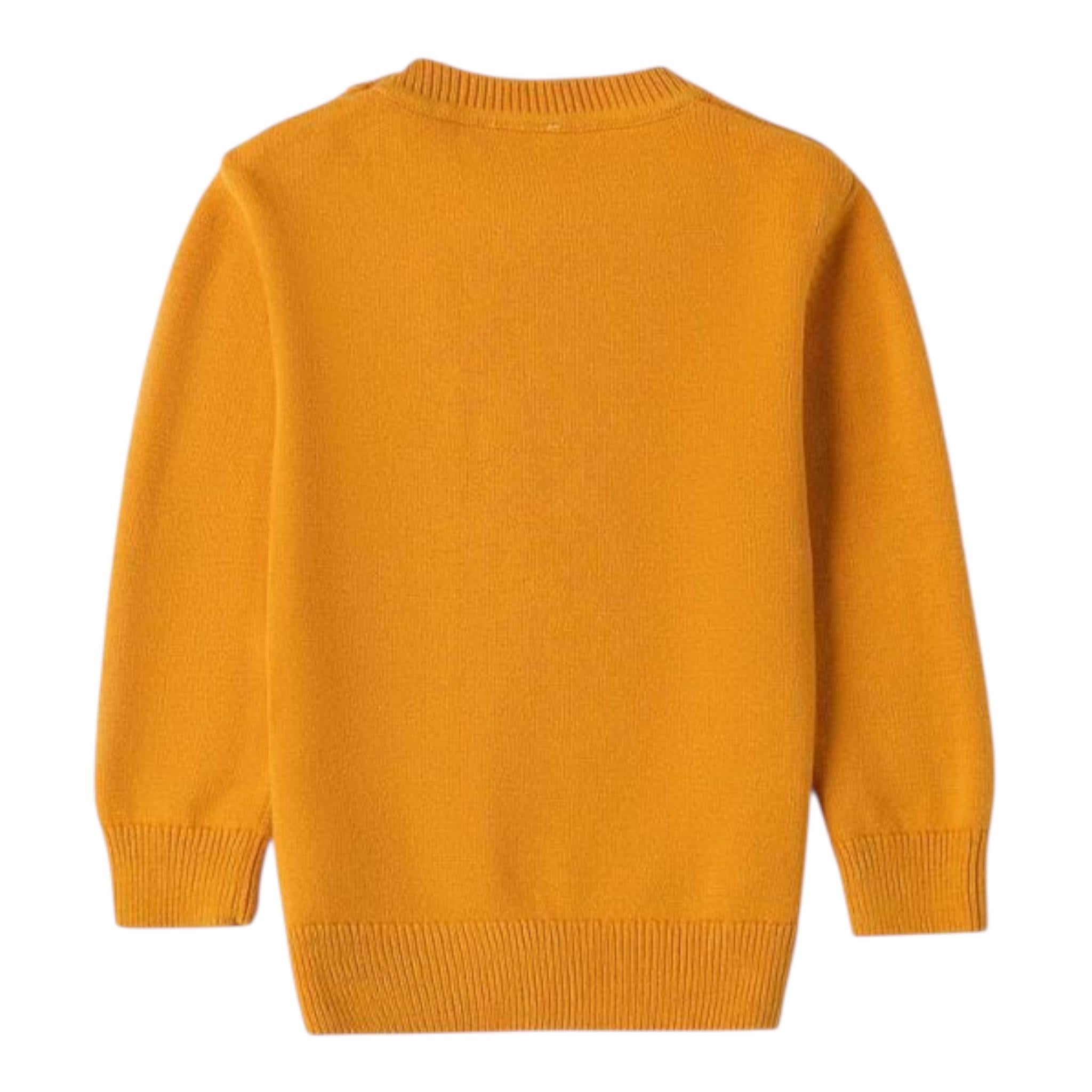 I DO maglia girocollo tinta unita cn ricamo dinosauro Senape per Neonato 4A416 SENAPE I DO