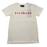 JOHN RICHMOND t-shirt girocollo tinta unita con stampa logo Bianco per Bambina RGA25135 BIANCO JOHN RICHMOND