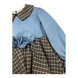 AMBARABA' abito manica lunga bicolore  Azzurro per Bambina FF38025 AZZURRO AMBARABA'