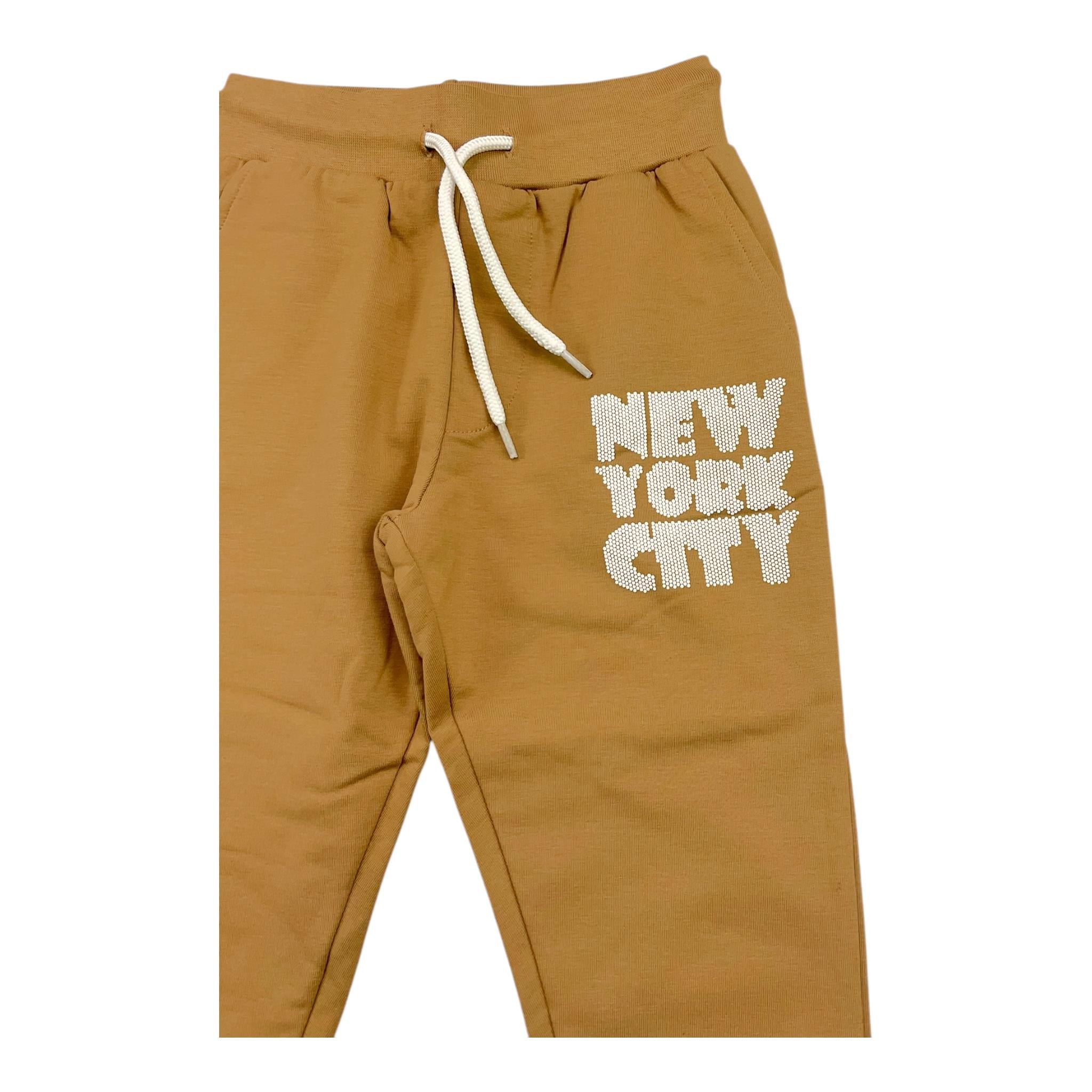 NEVER TOO pantalone tinta unita con elastico in vita Beige per Bambino NT2217B BEIGE NEVER TOO