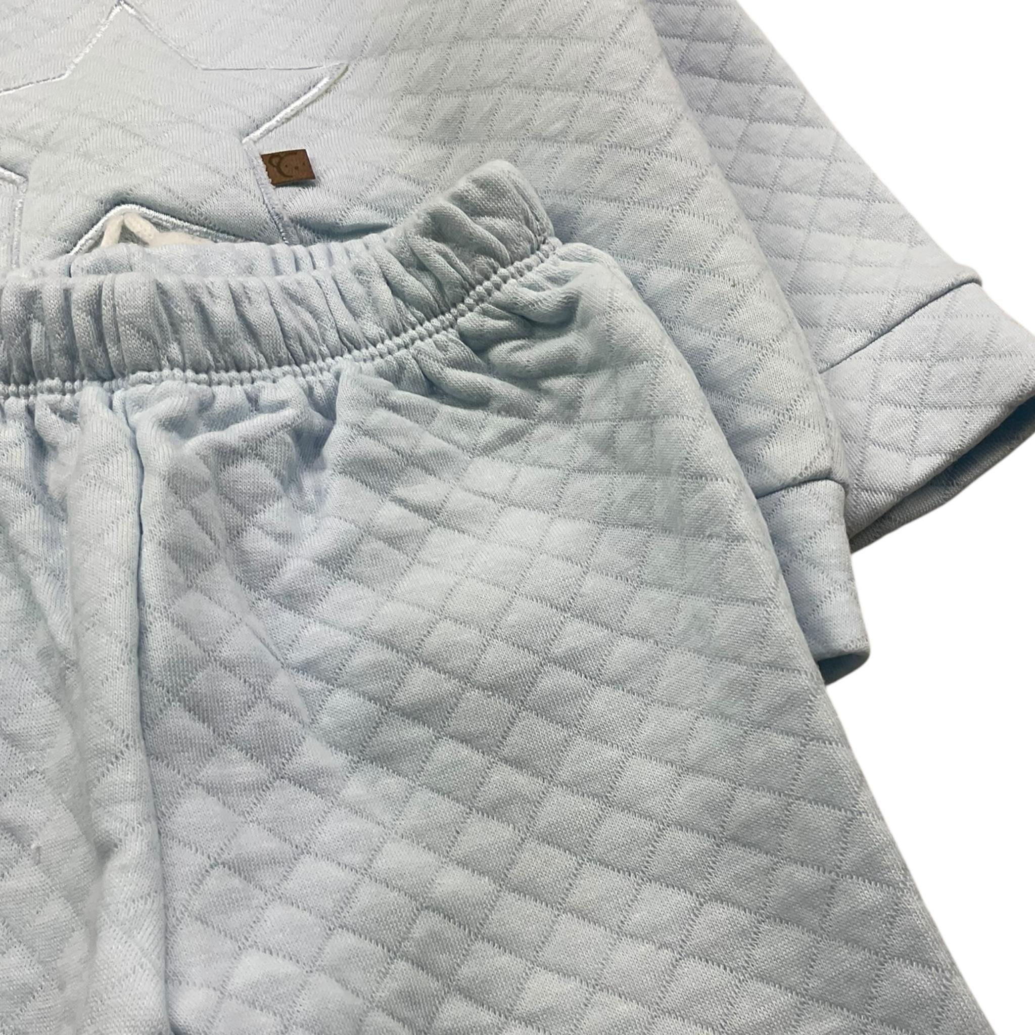 CALAMARO completo 2pz tinta unita felpa-pantalone Azzurro per Neonata 11094 AZZURRO CALAMARO