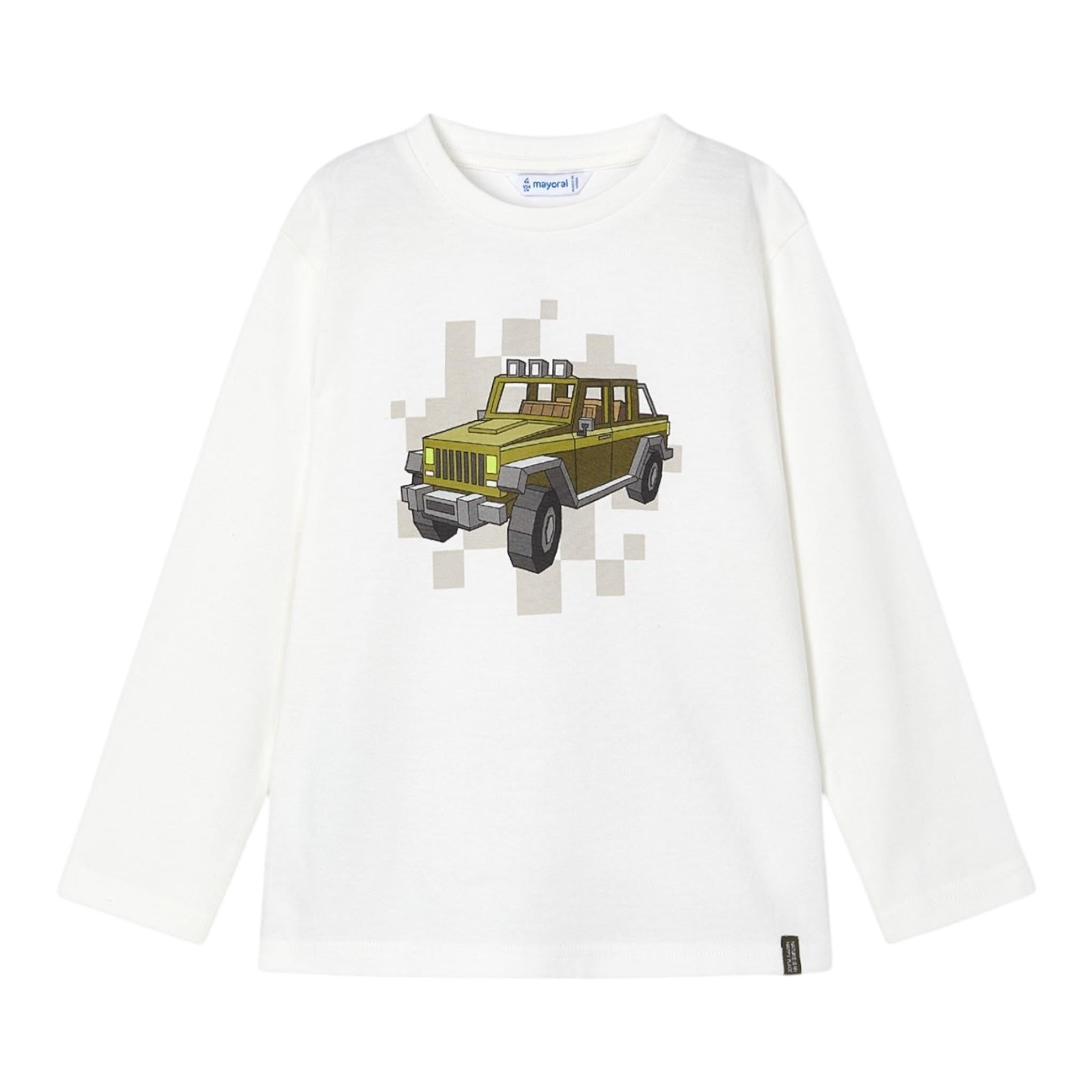MAYORAL shirt girocollo tinta unita con stampa in contrasto Bianco per Bambino 4052J BIANCO MAYORAL