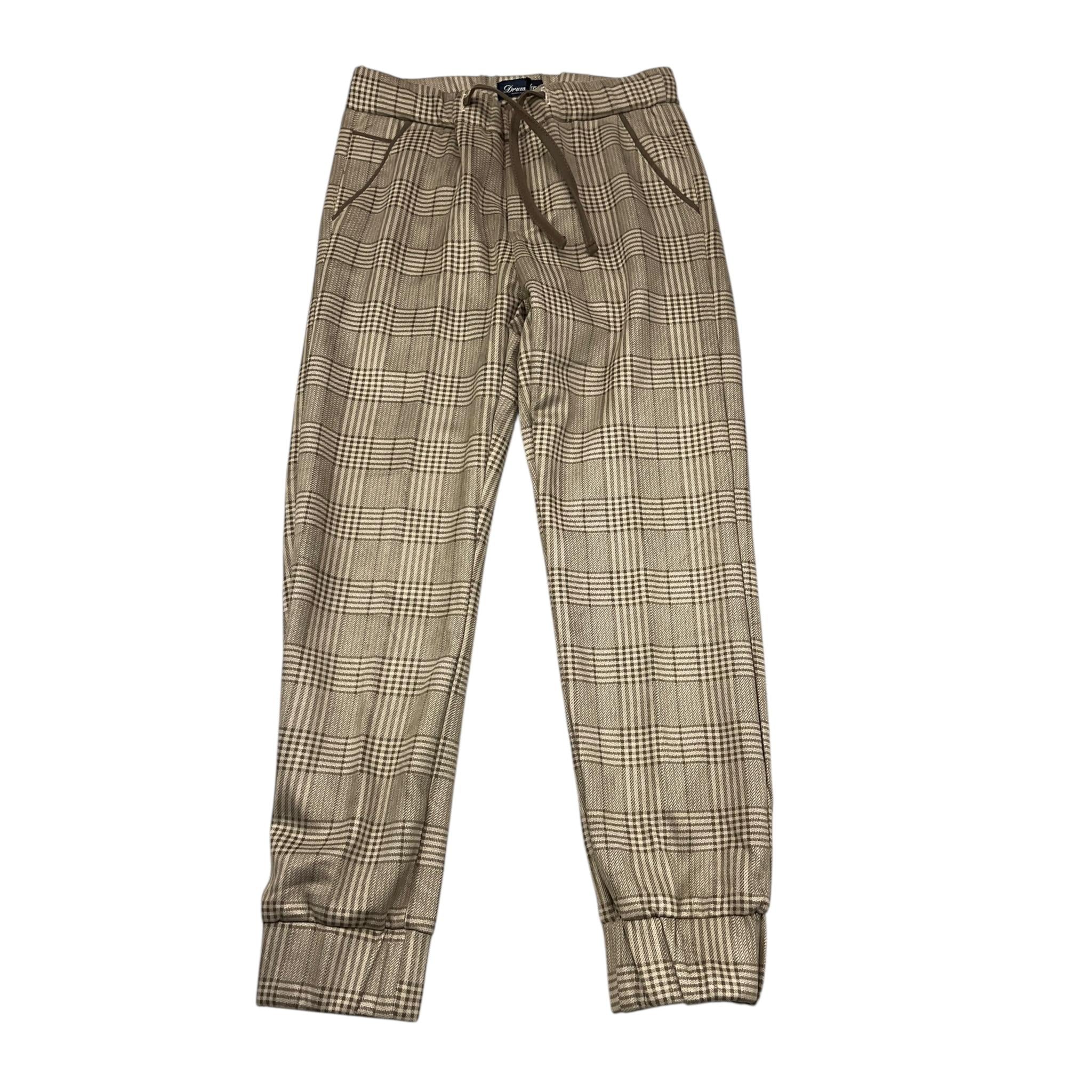 DRUMOHR pantalone tinta unita con fantasia a quadri Beige per Bambino W3TR65 BEIGE DRUMOHR