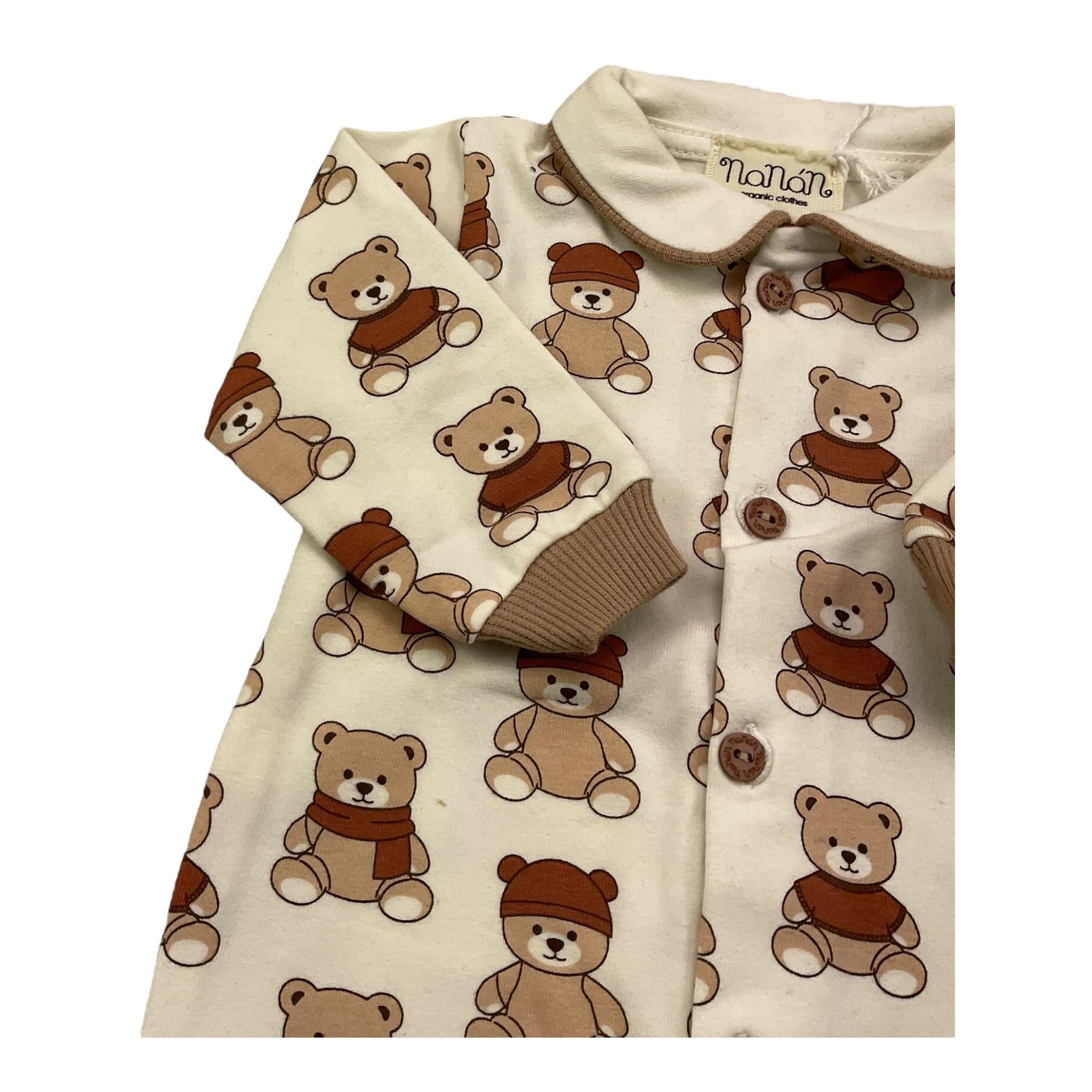 NANAN tutina manica lunga tinta unita cn orsi Bianco per Neonato I2414006B BIANCO NANAN
