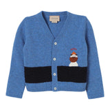GUCCI cardigan tinta unita con ricamo Blu per Neonato 793448 BLU GUCCI