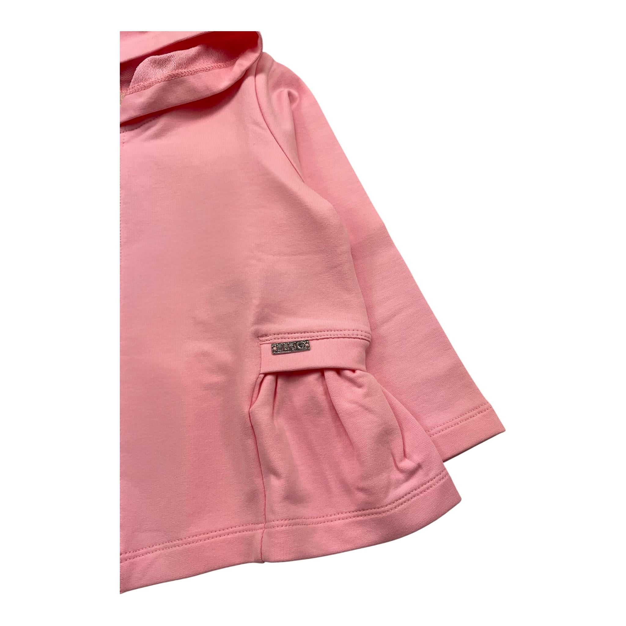 LIU JO felpa con zip e cappuccio tinta unita Rosa per Neonata KA4109 ROSA LIU JO