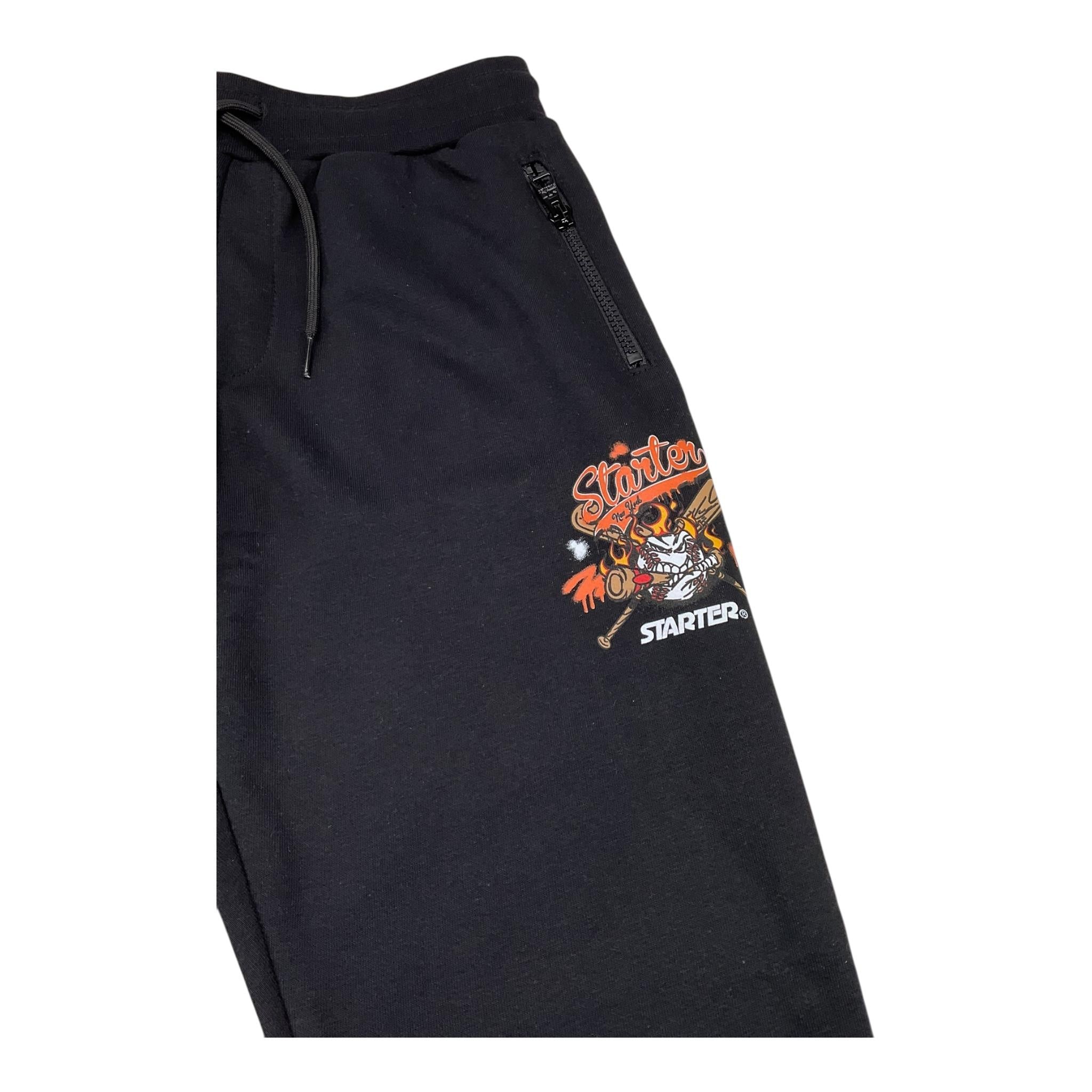 STARTER pantalone tuta tinta unita con stampa Nero per Bambino 1338 NERO STARTER