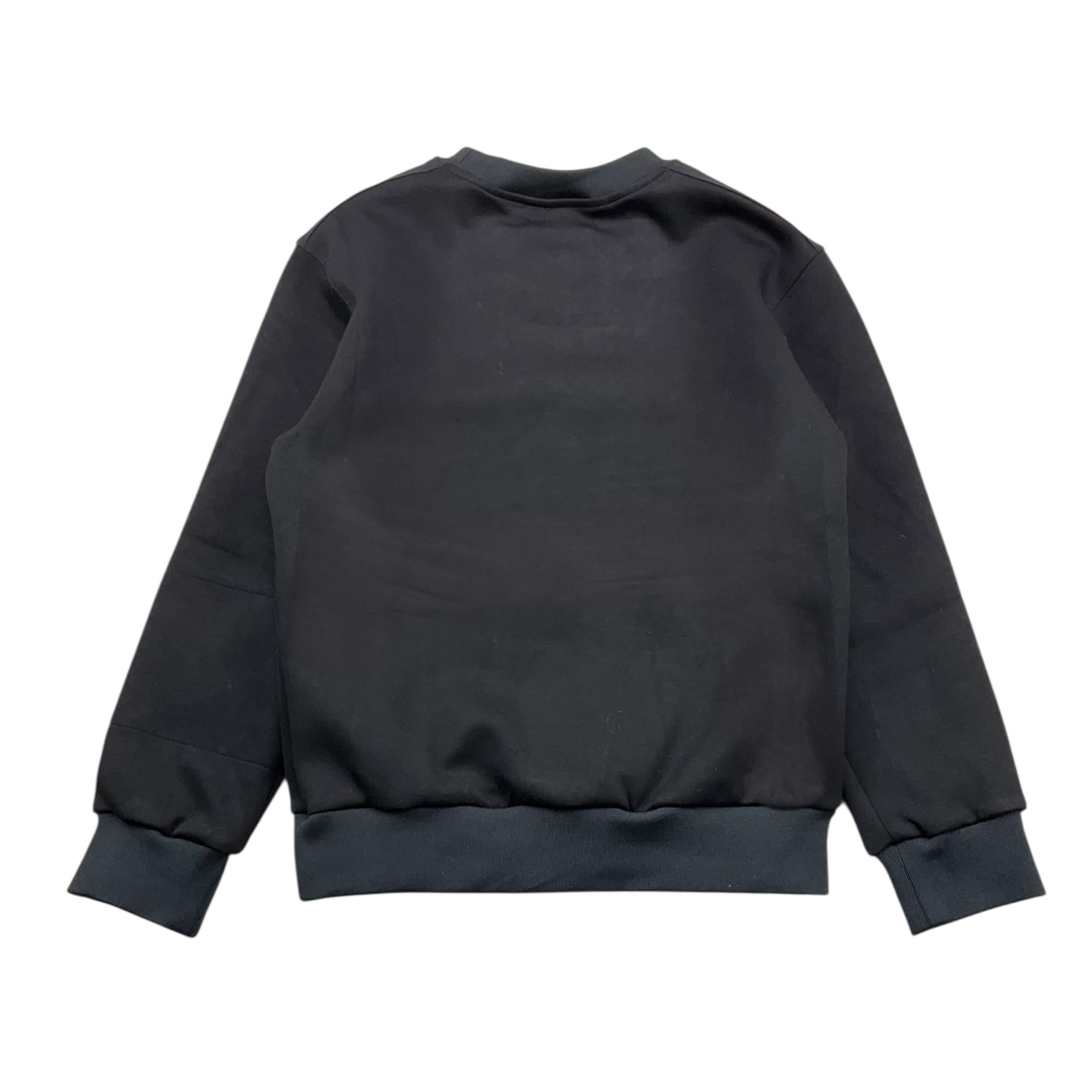 DNJ felpa girocollo tinta unita con logo Nero per Bambino MFD5301J NERO DNJ