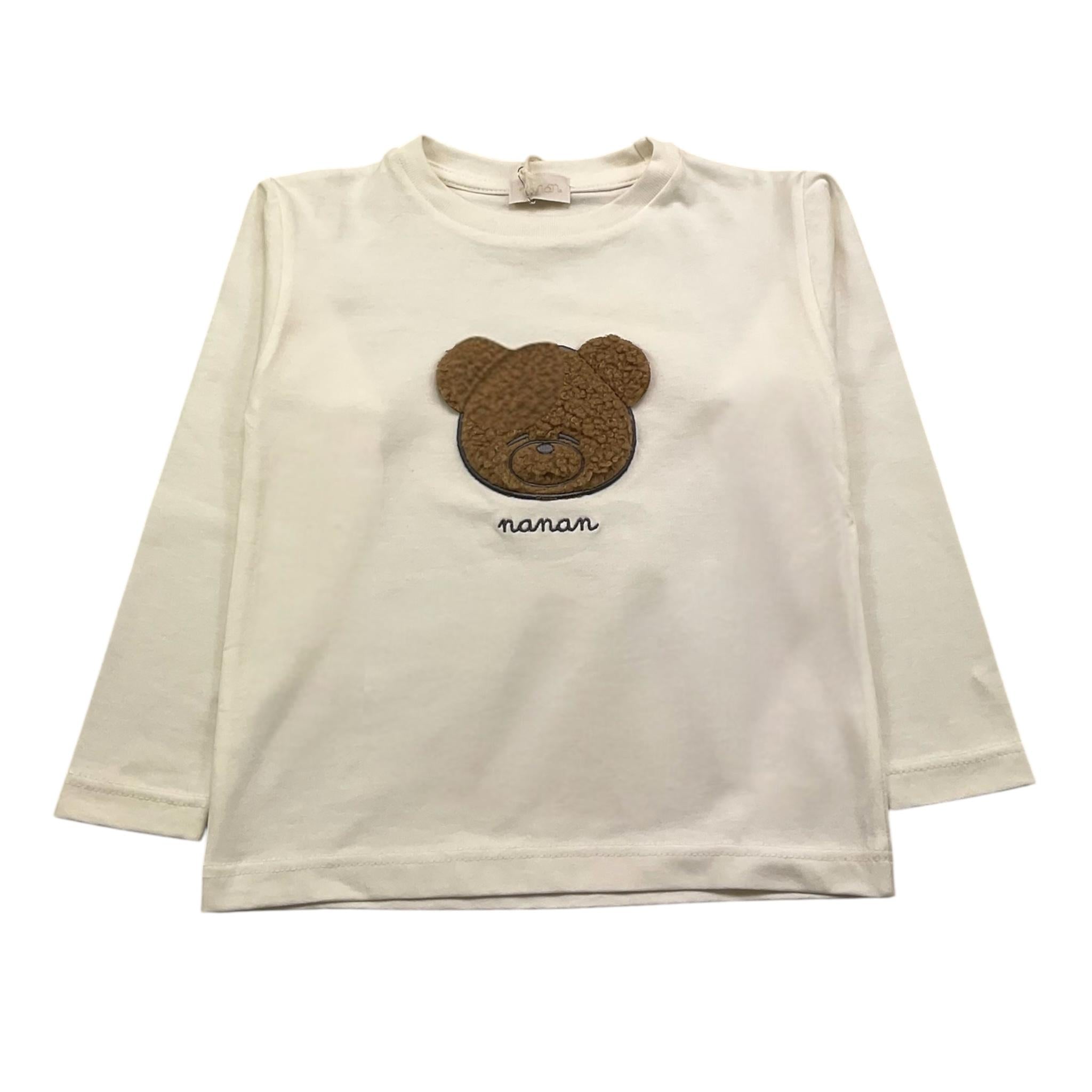 NANAN shirt girocollo tinta unita con orso Panna per Bambino I2308536PJ PANNA NANAN