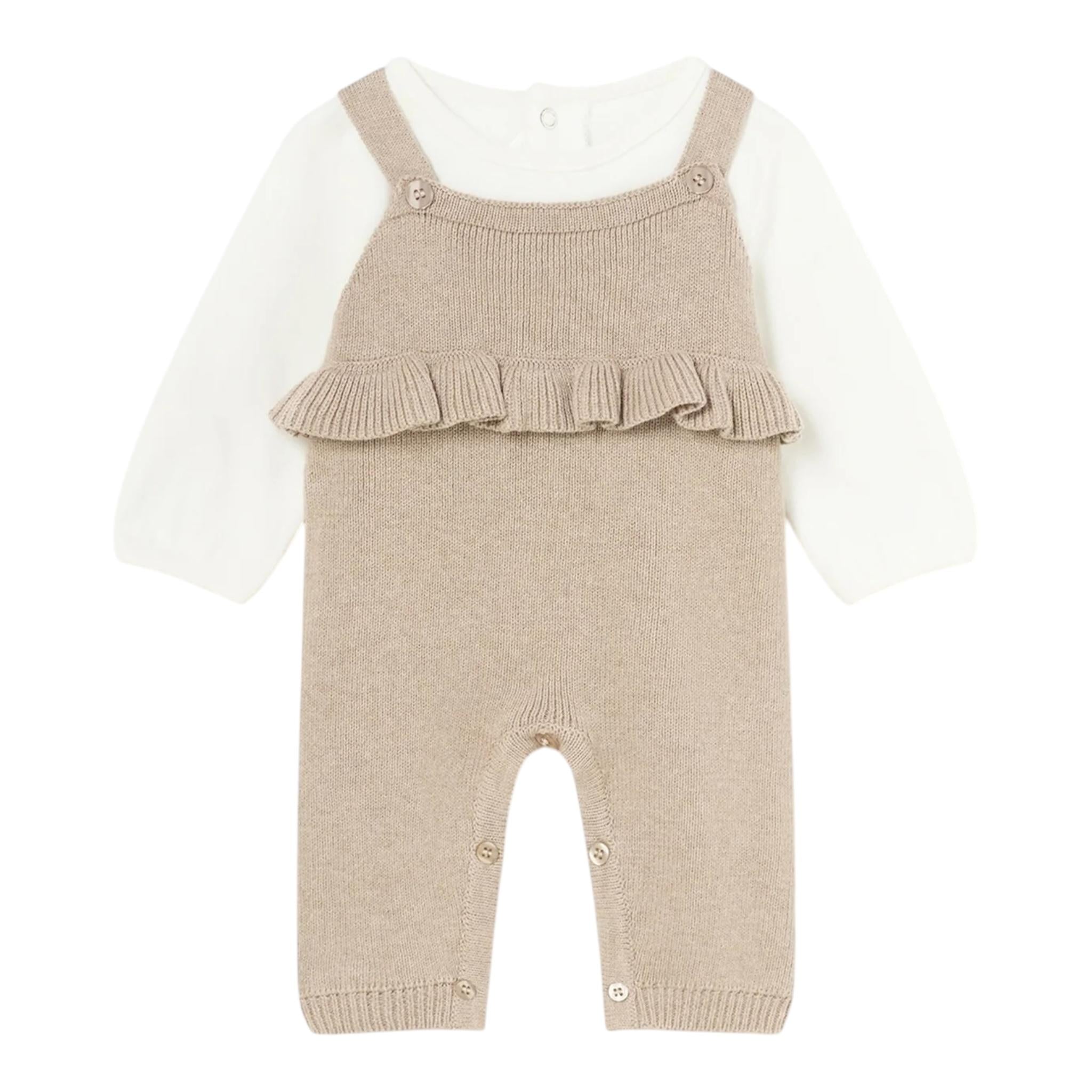 MAYORAL completo 3pz body-salopette-coprispalle Bianco per Neonata 2608 BIANCO MAYORAL