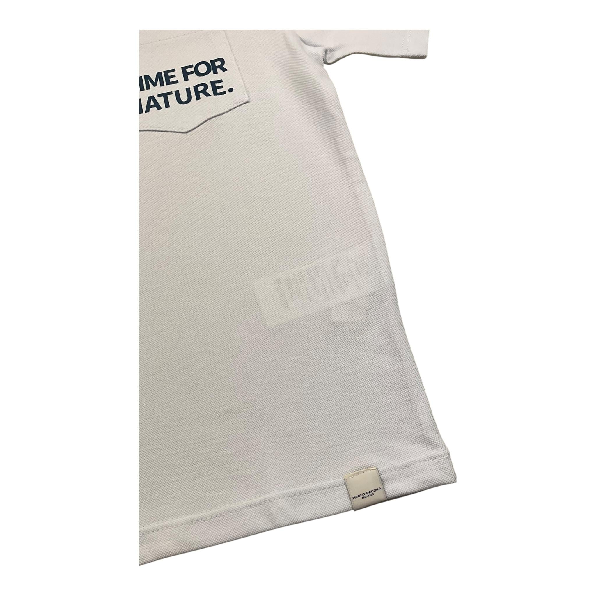 t-shirt girocollo tinta unita cn taschino PP4051 BIANCO PAOLO PECORA