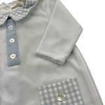 NINNAOH tutina tinta unita con colletto fantasia Azzurro per Neonato I20237T AZZURRO NINNAOH