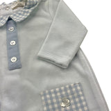 NINNAOH tutina tinta unita con colletto fantasia Azzurro per Neonato I20237T AZZURRO NINNAOH