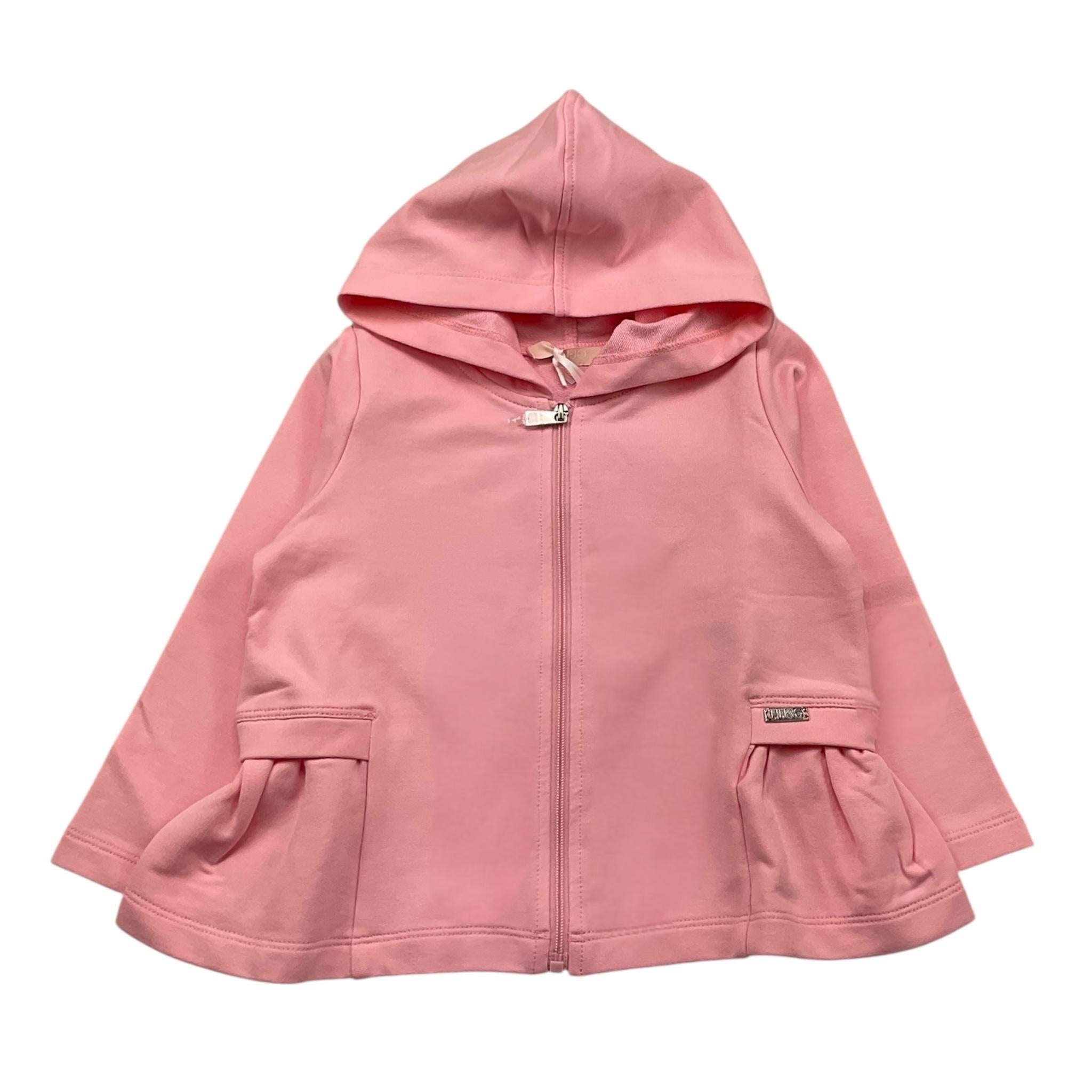 LIU JO felpa con zip e cappuccio tinta unita Rosa per Neonata KA4109 ROSA LIU JO