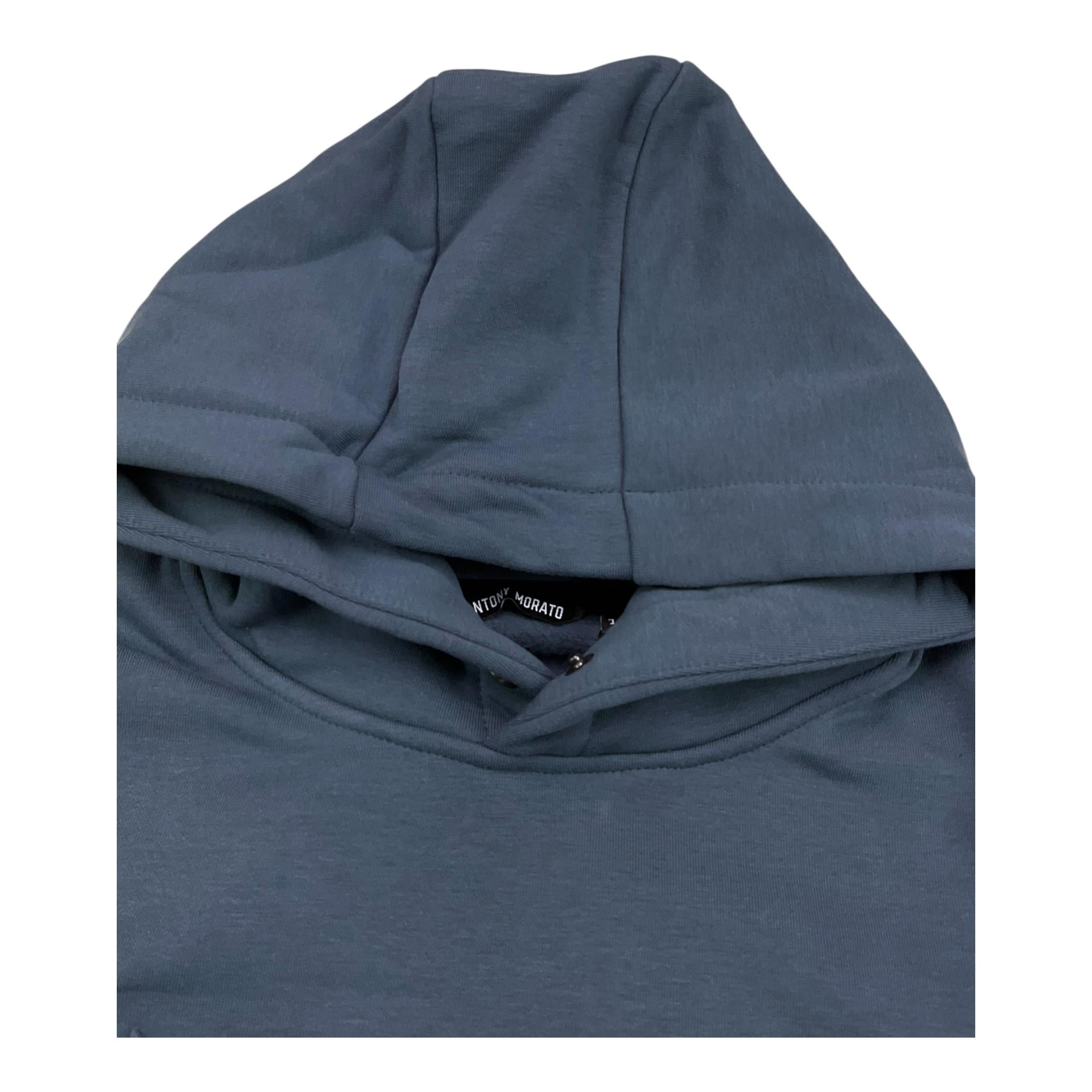 ANTONY MORATO felpa chiusa con cappuccio tinta unita Blu per Bambino MKFL00485 BLU ANTONY MORATO