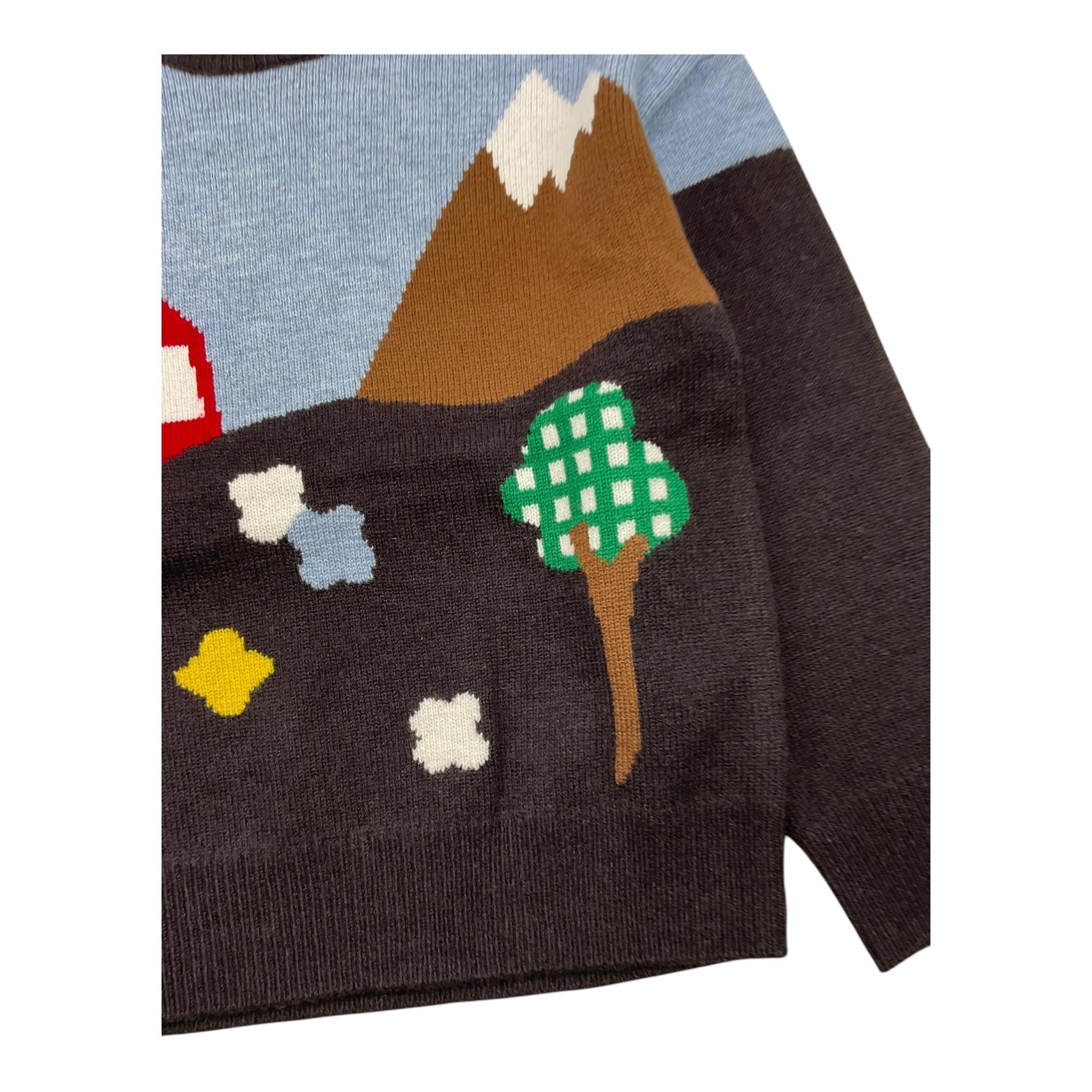 MOSCHINO maglia bicolore con stampa Azzurro per Bambino HDW02C AZZURRO MOSCHINO