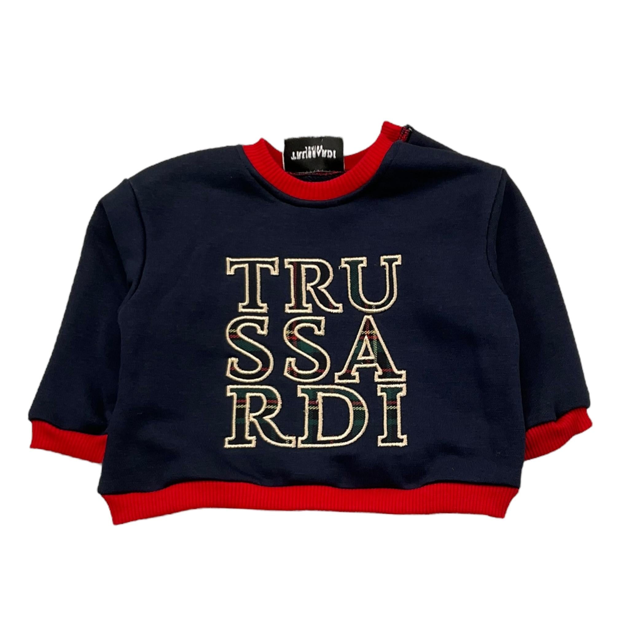 TRUSSARDI felpa chiusa girocollo tinta unita Blu per Neonato TIA25207 BLU TRUSSARDI
